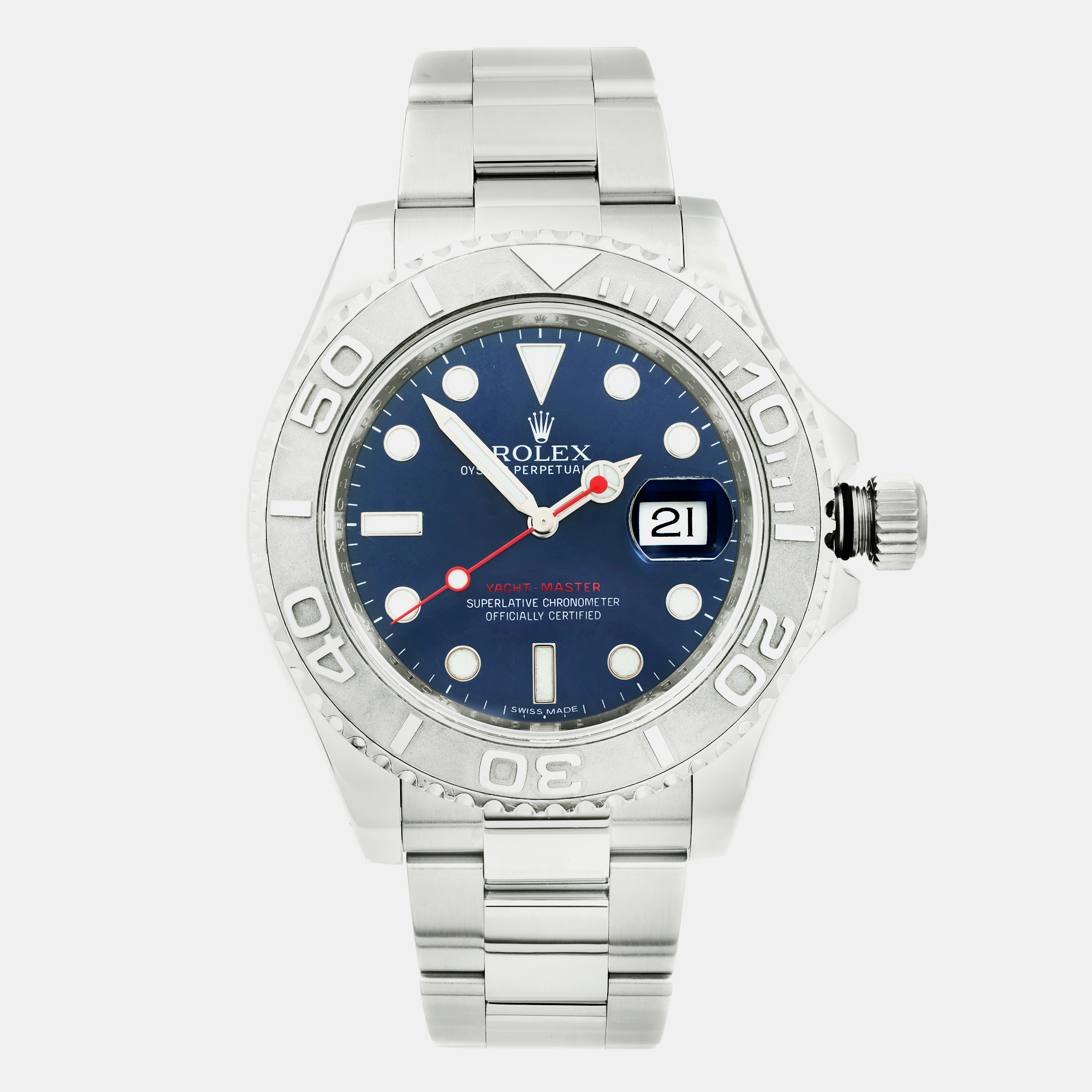 

Rolex Yacht-Master  Platinum Steel Blue Dial Automatic Mens Wristwatch