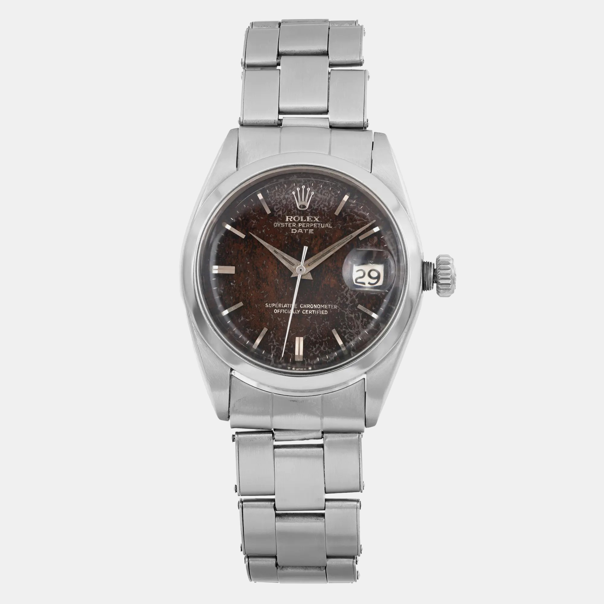 

Rolex Brown Stainless Steel Oyster Perpetual Date 1500 Automatic Women's Wristwatch