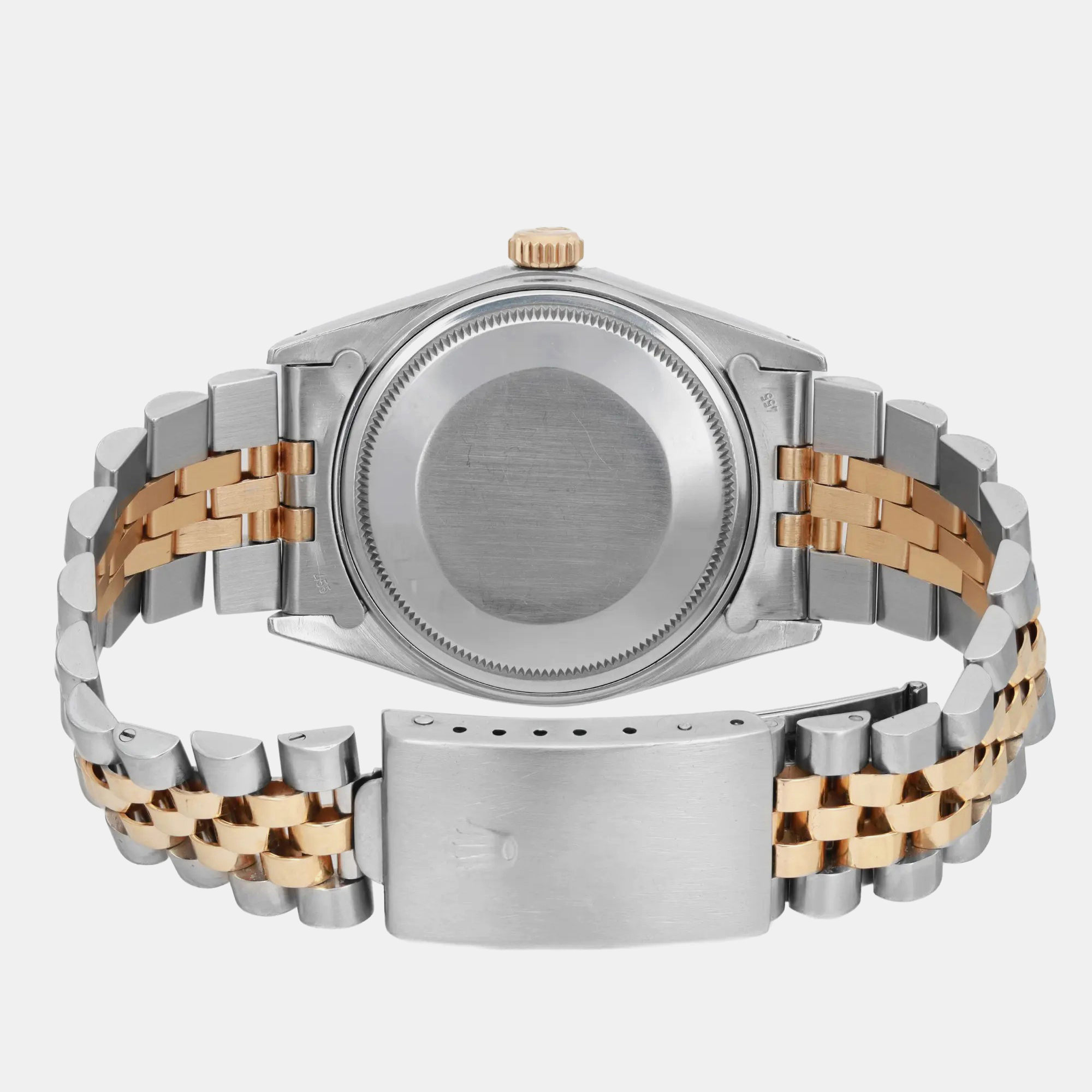 Rolex Champagne 18K Yellow Gold Stainless Steel Datejust 16013 Automatic Men`s Wristwatch 36 mm 