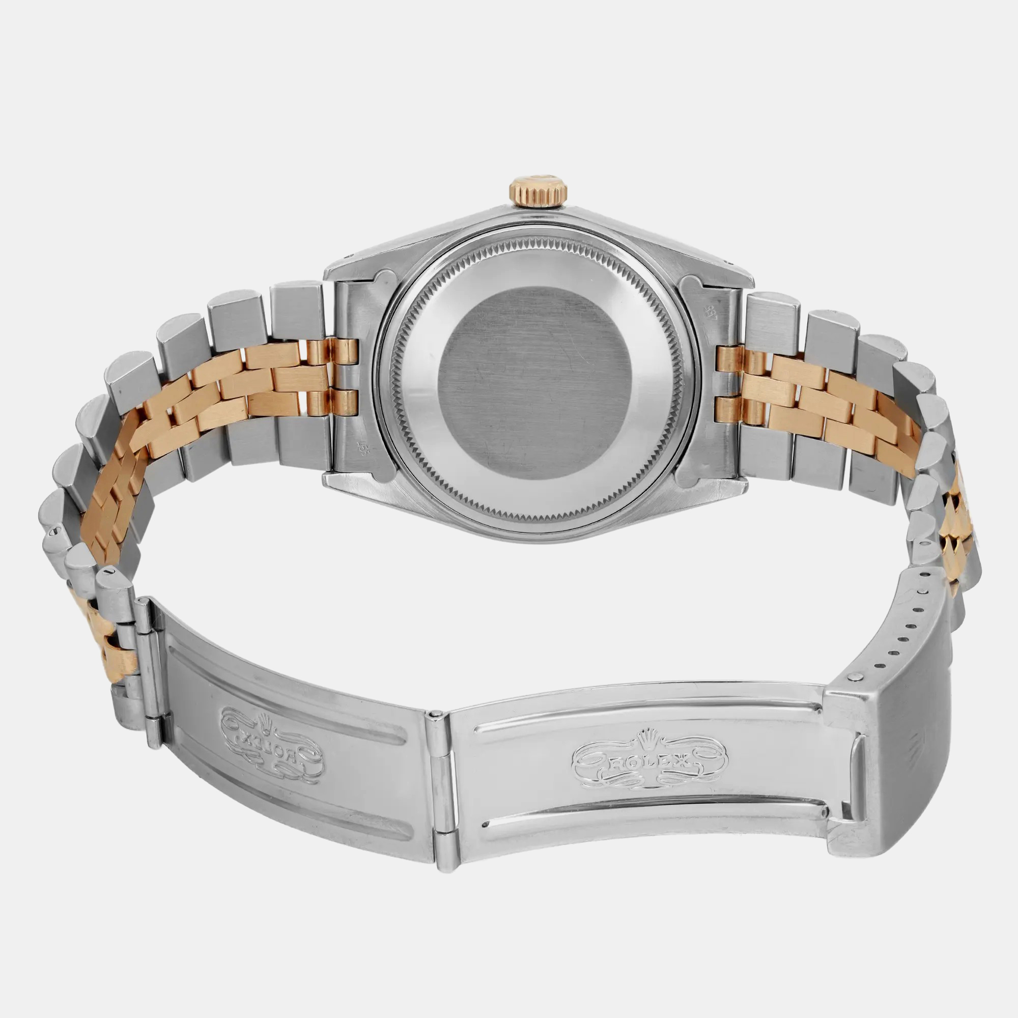 Rolex Champagne 18K Yellow Gold Stainless Steel Datejust 16013 Automatic Men`s Wristwatch 36 mm 