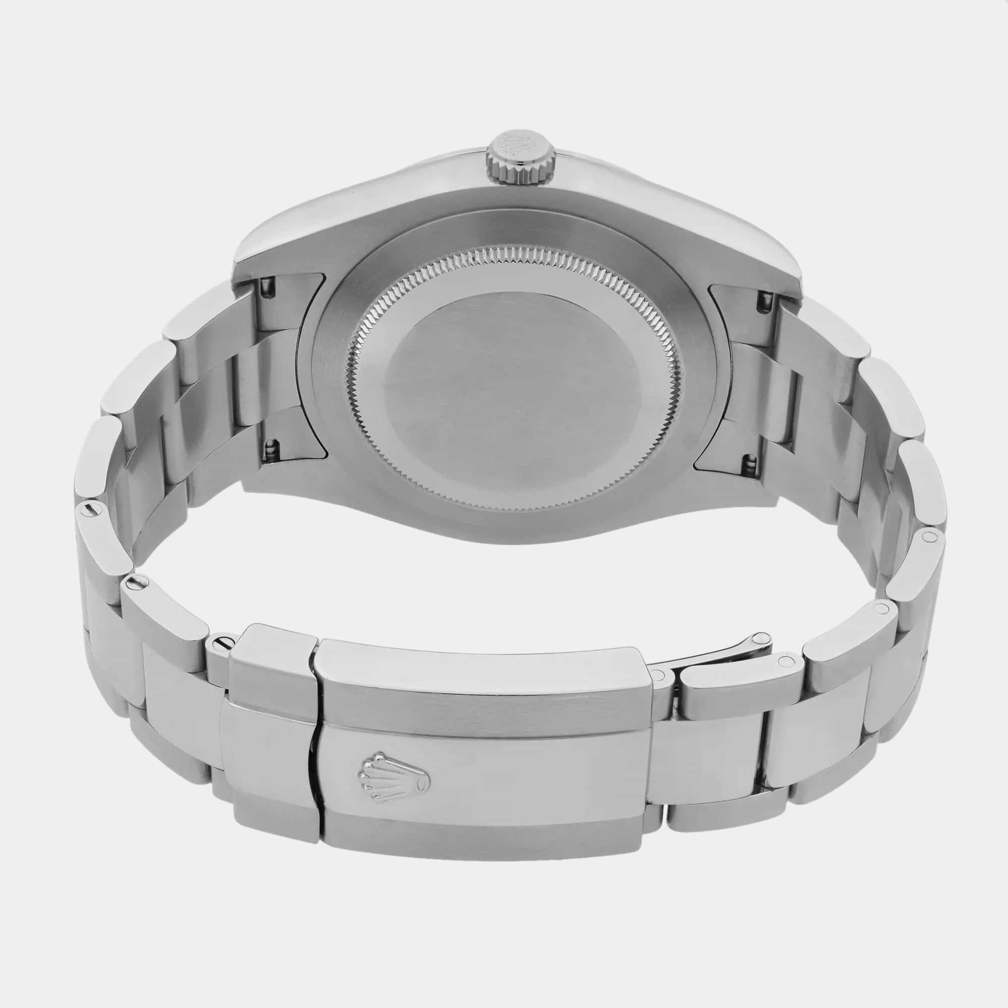 Rolex Black 18k White Gold Stainless Steel Datejust 116334 Automatic Men`s Wristwatch 41 mm 