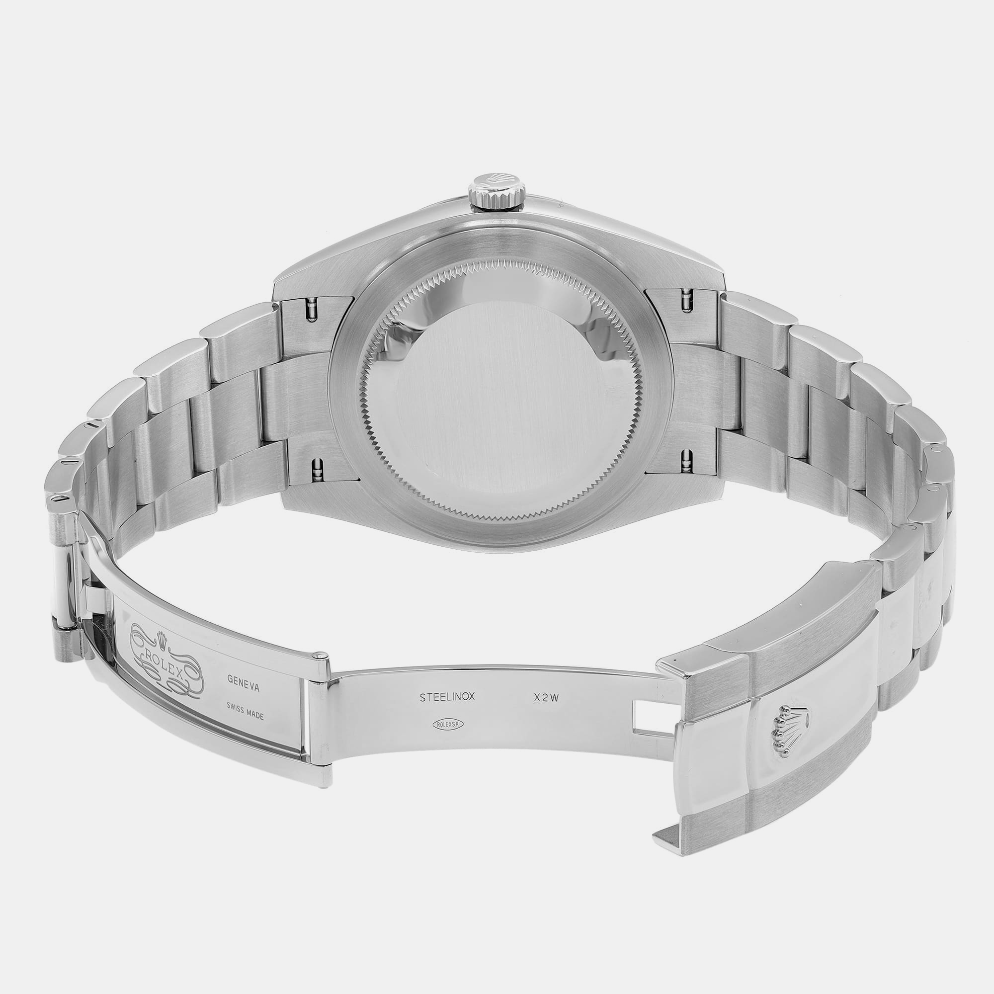 Rolex White 18K White Gold Stainless Steel Datejust Automatic Men`s Wristwatch 41 mm 