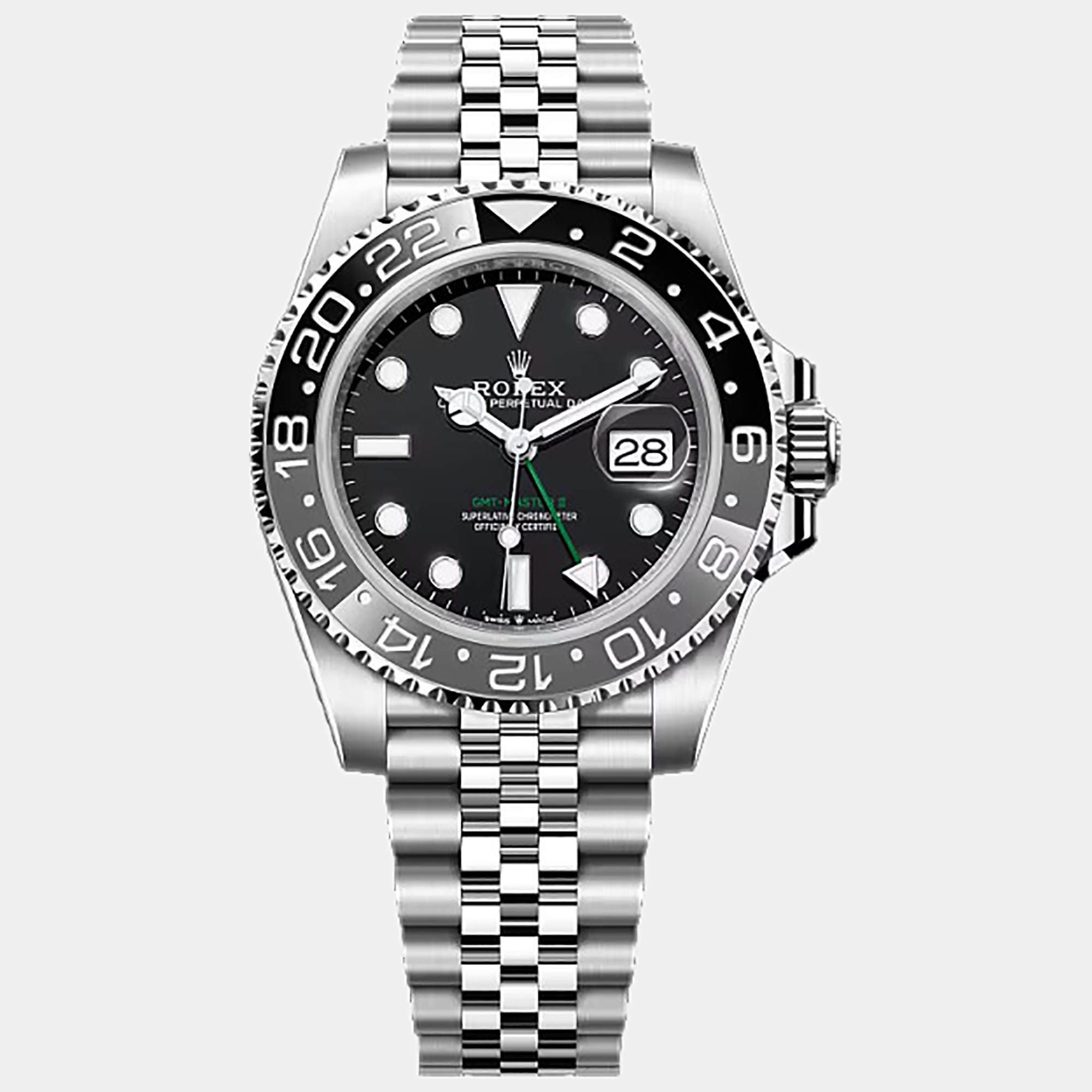 

Rolex Black Stainless Steel GMT Master II Men's Wristwatch 40 mm