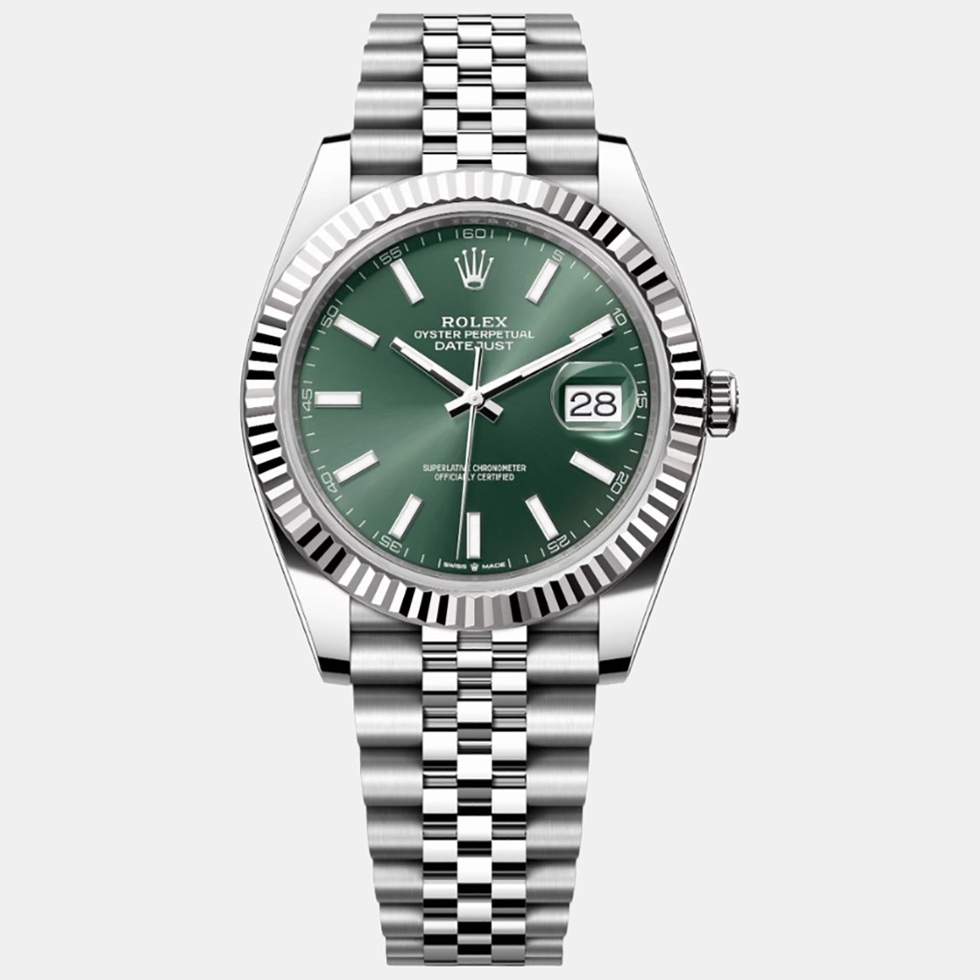 

Rolex -18K White Gold and Stainless Steel automatic Datejust 41 126334 41 mm, Green