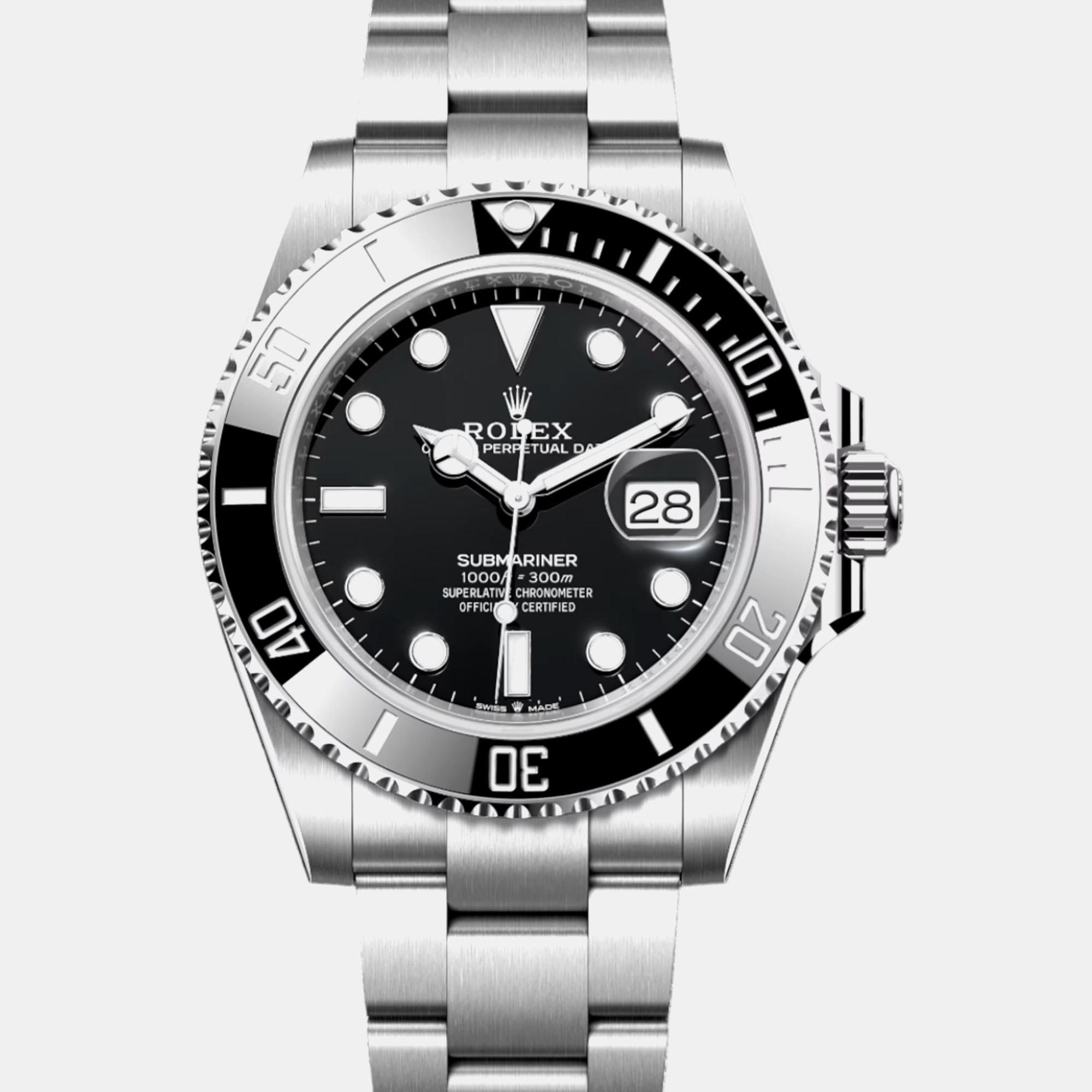 

Rolex Black Stainless Steel Submariner 126610 Automatic Men's Wristwatch 41 mm