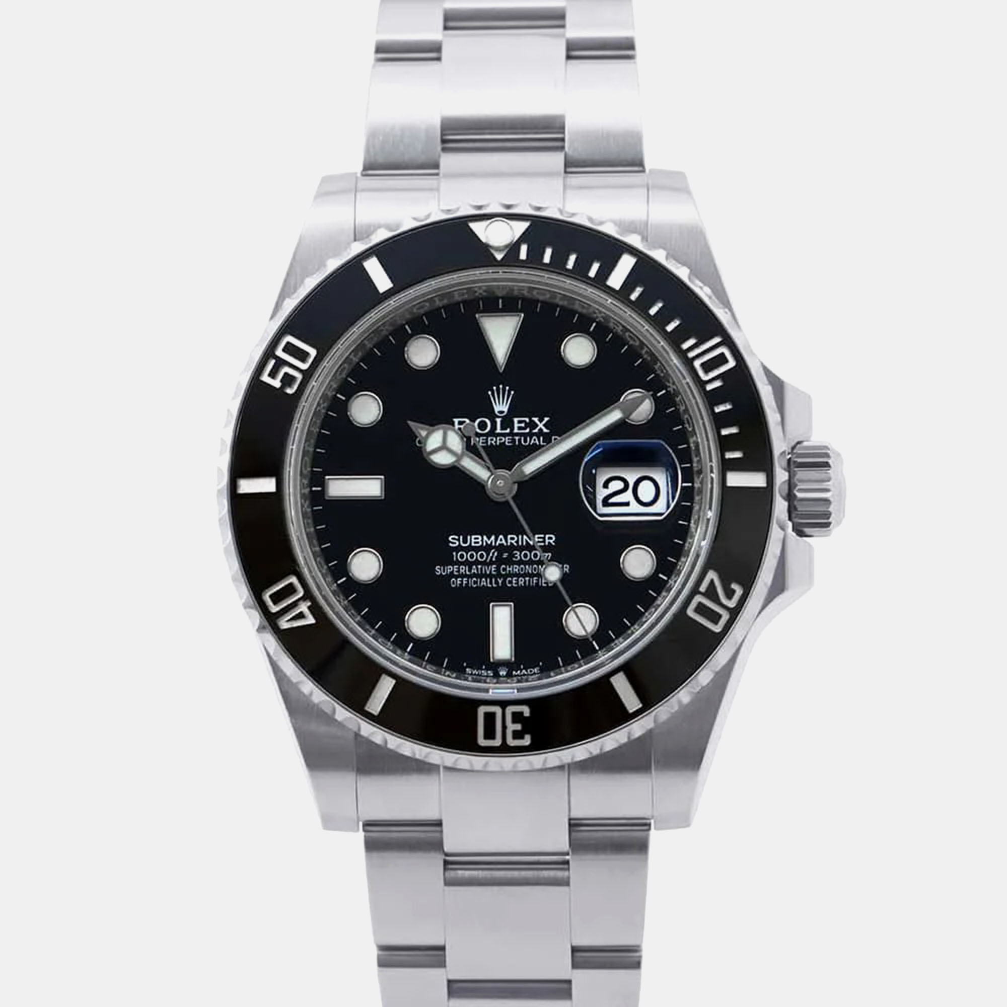 

Rolex Black Stainless Steel Submariner Automatic Men's Wristwatch 41 mm