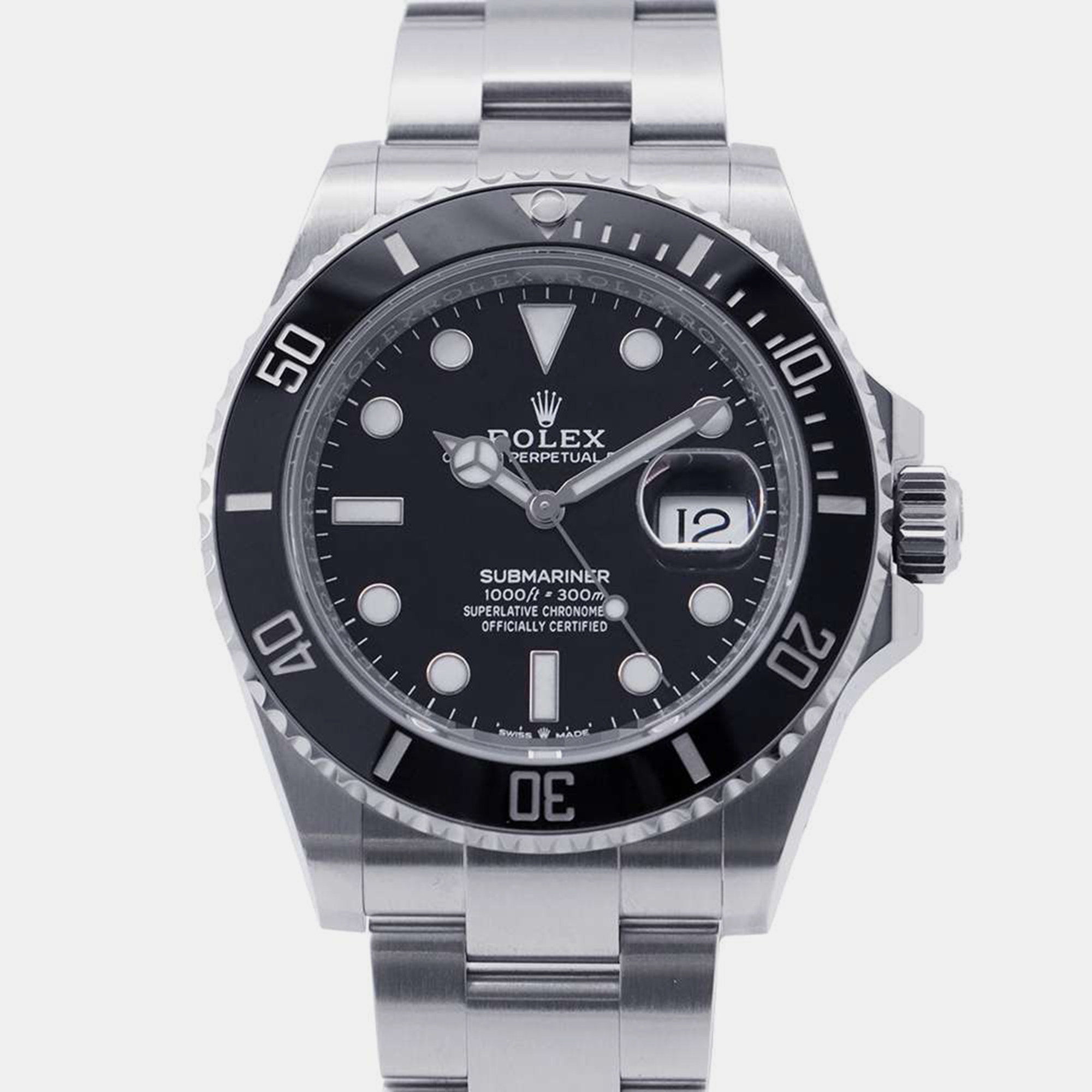 

Rolex Black Stainless Steel Submariner Automatic Men's Wristwatch 41 mm