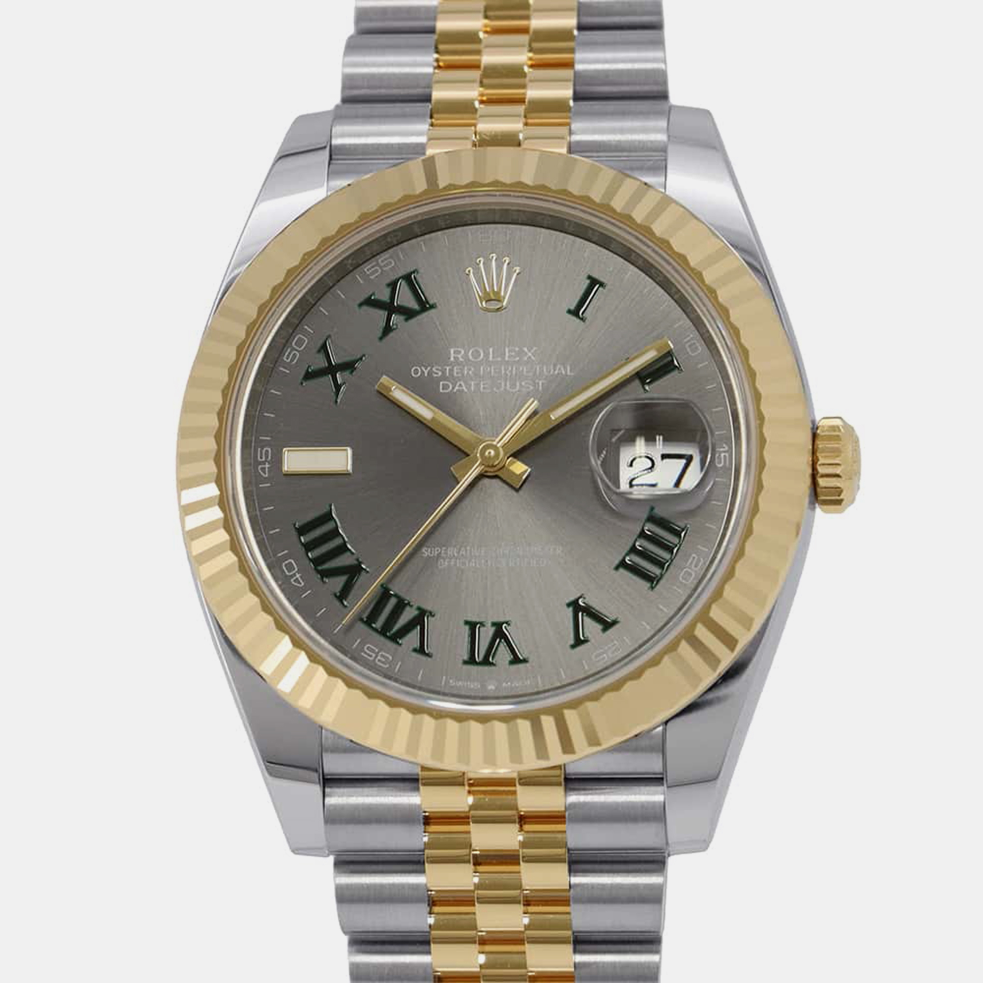 

Rolex Grey 18k Yellow Gold Stainless Steel Datejust 126333 Automatic Men's Wristwatch 41 mm