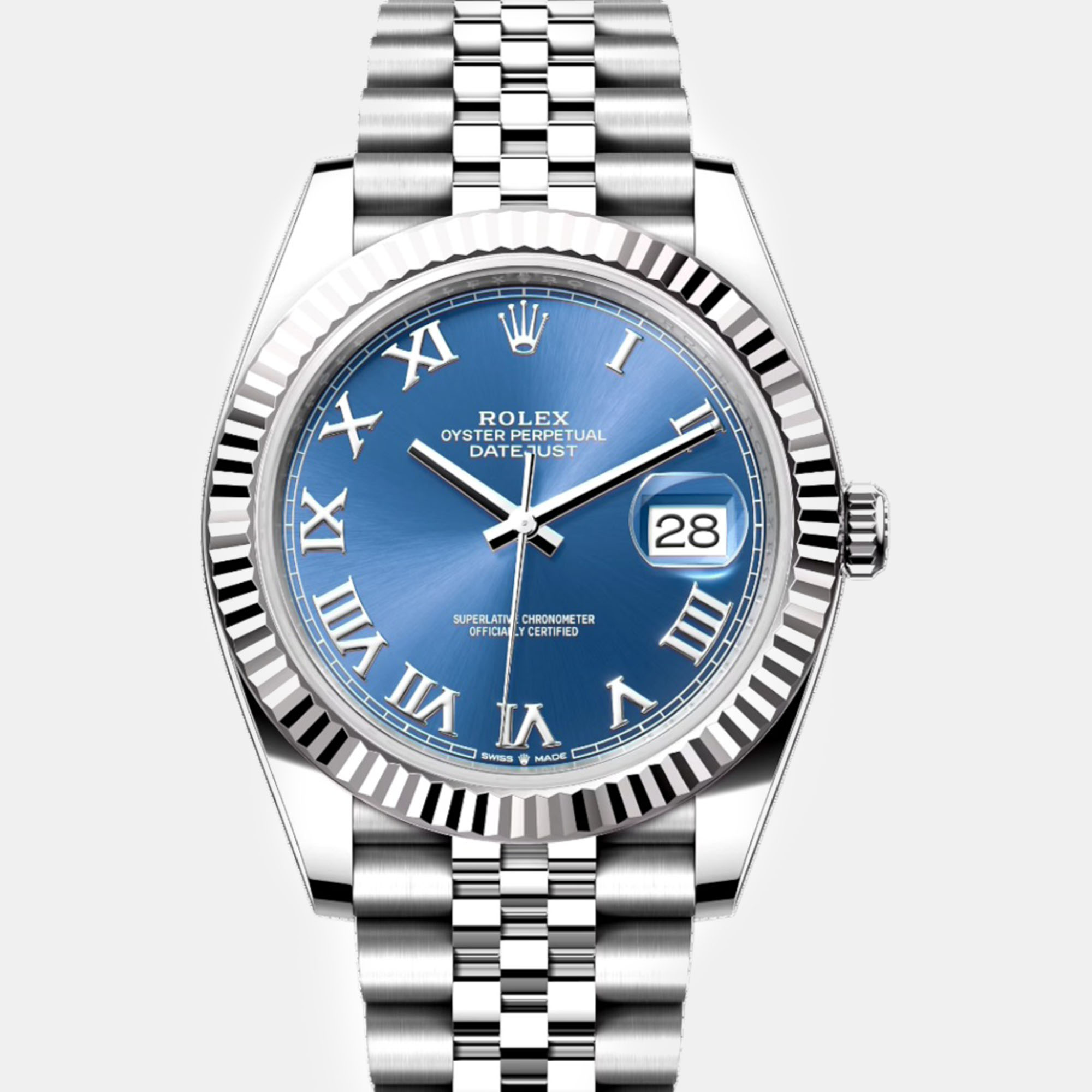 

Rolex Blue Stainless Steel Datejust Automatic Men's Wristwatch