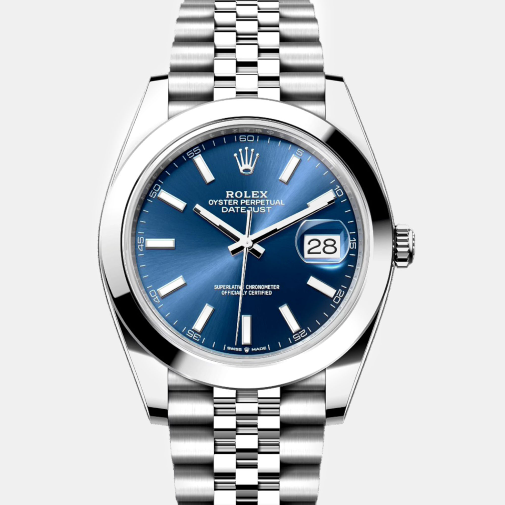 

Rolex Blue Stainless Steel Datejust Automatic Men's Wristwatch 41 mm