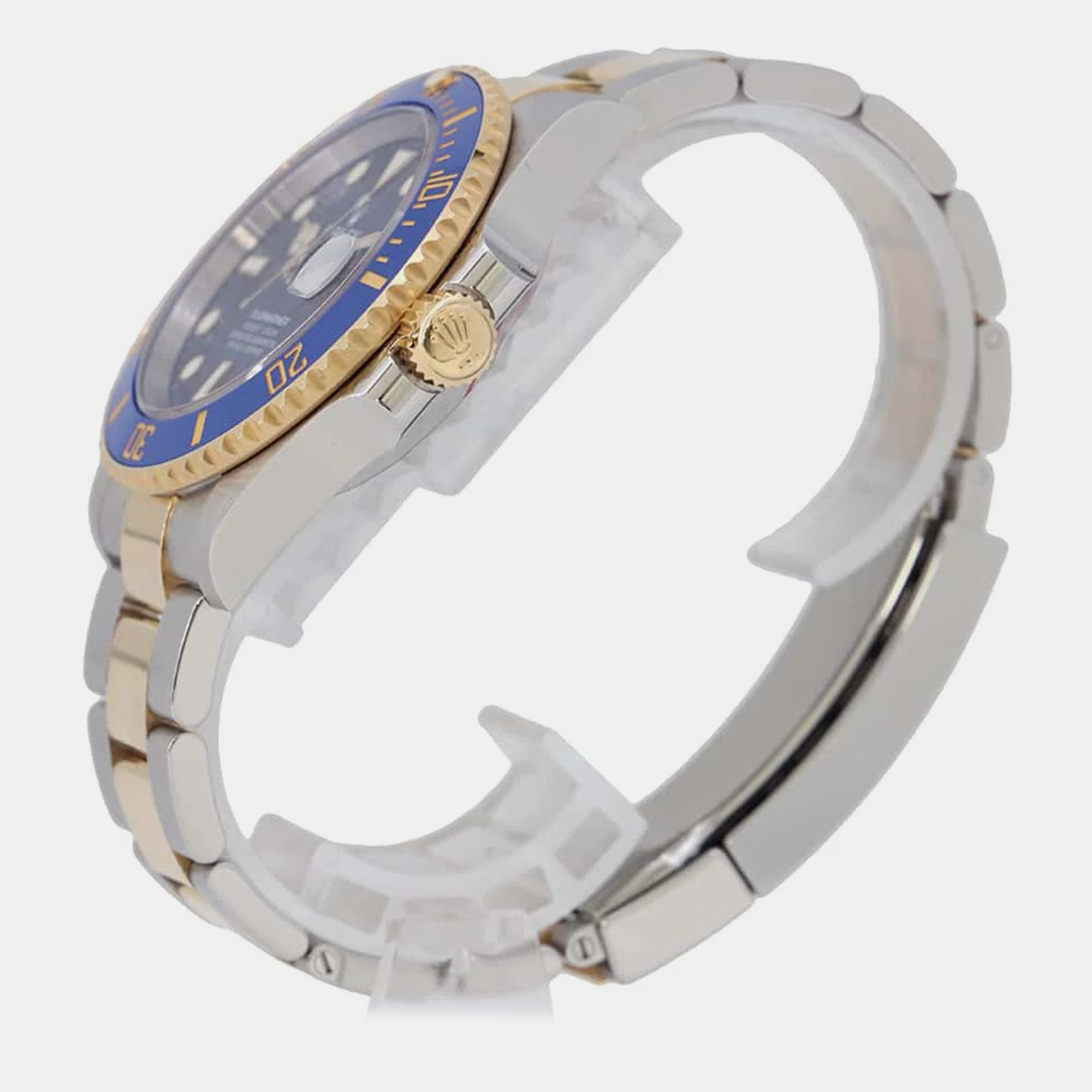 Rolex Blue 18k Yellow Gold Stainless Steel Submariner Automatic Men`s Wristwatch 41 mm 