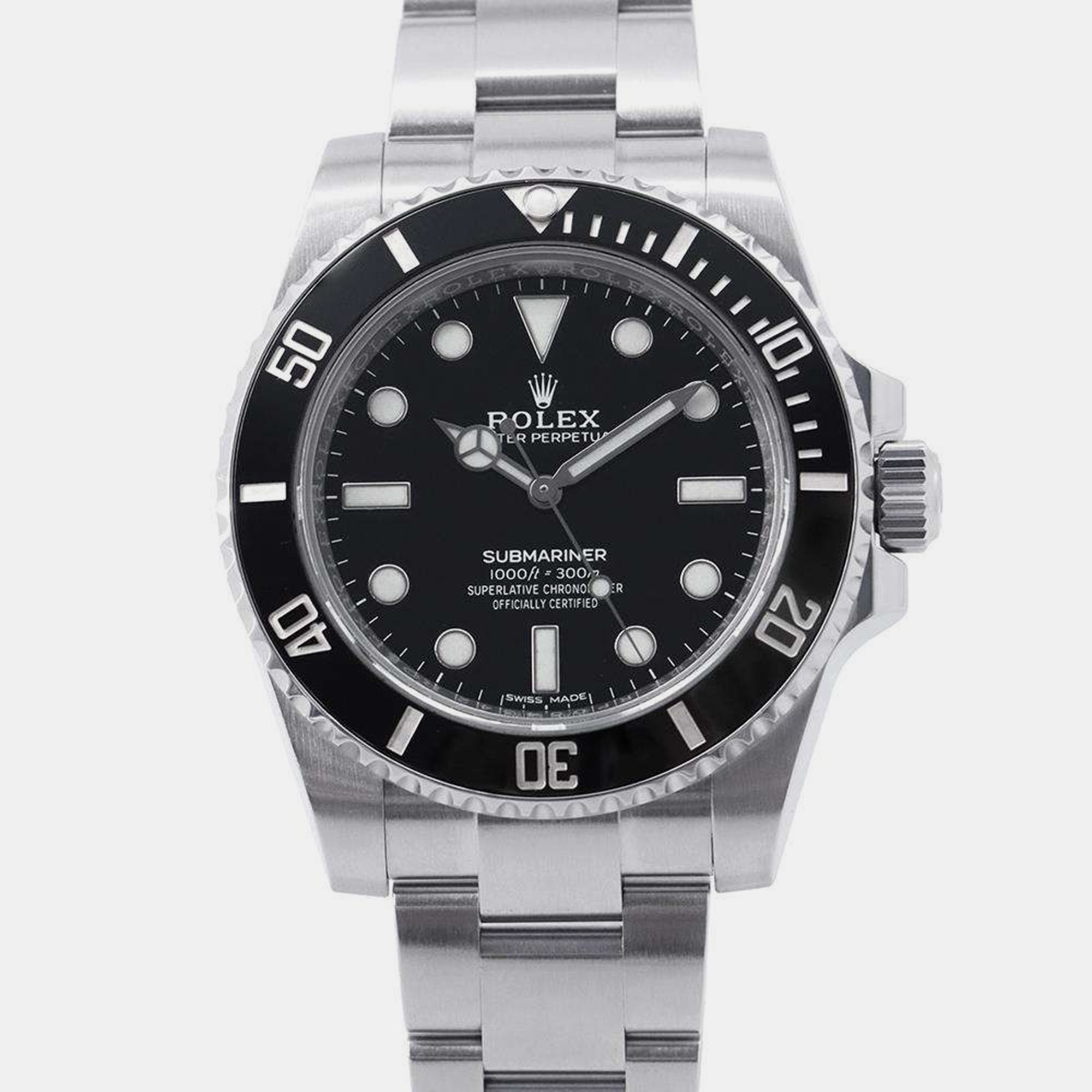 

Rolex Black Stainless Steel Submariner Automatic Men's Wristwatch 40 mm