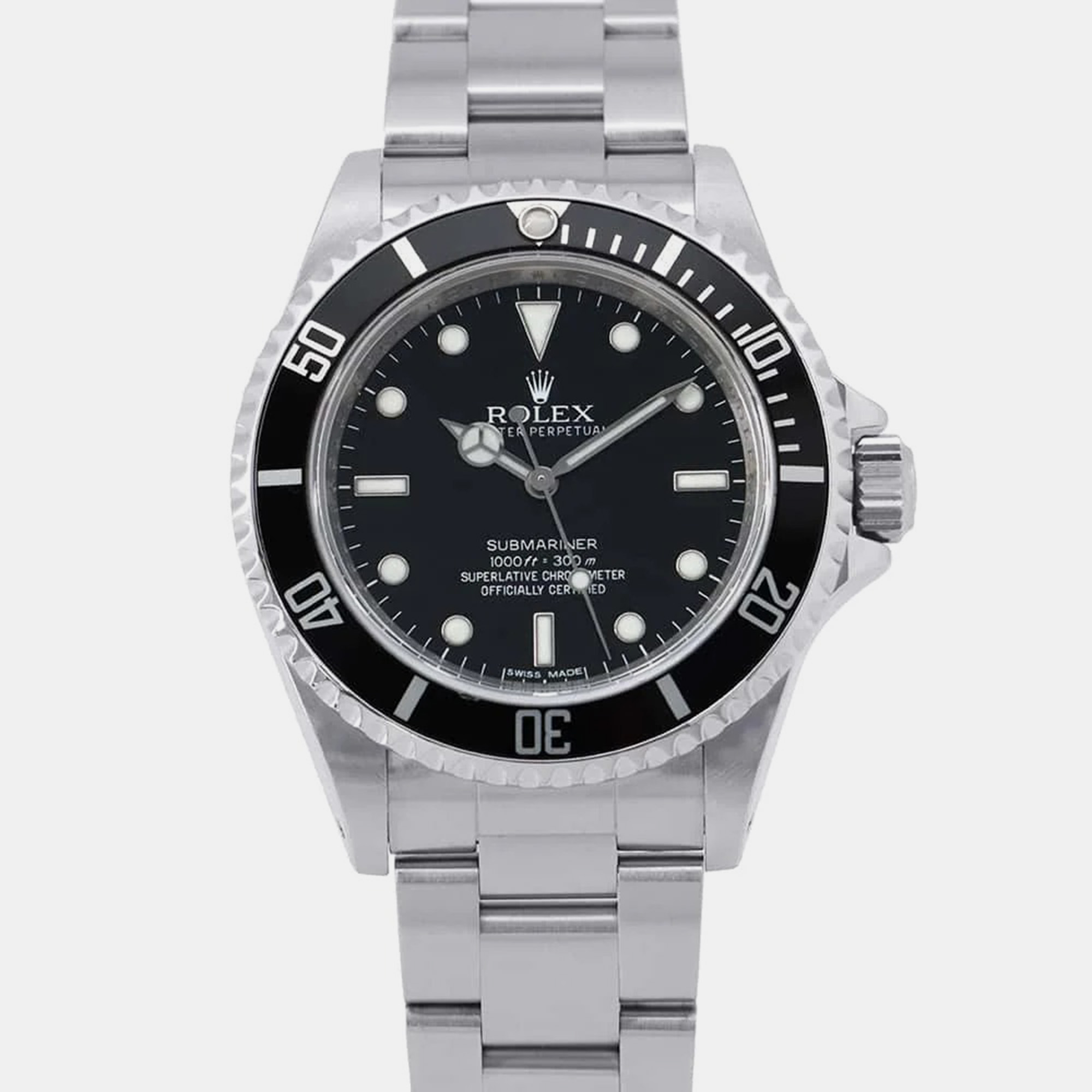 

Rolex Black Stainless Steel Submariner Automatic Men's Wristwatch 40 mm