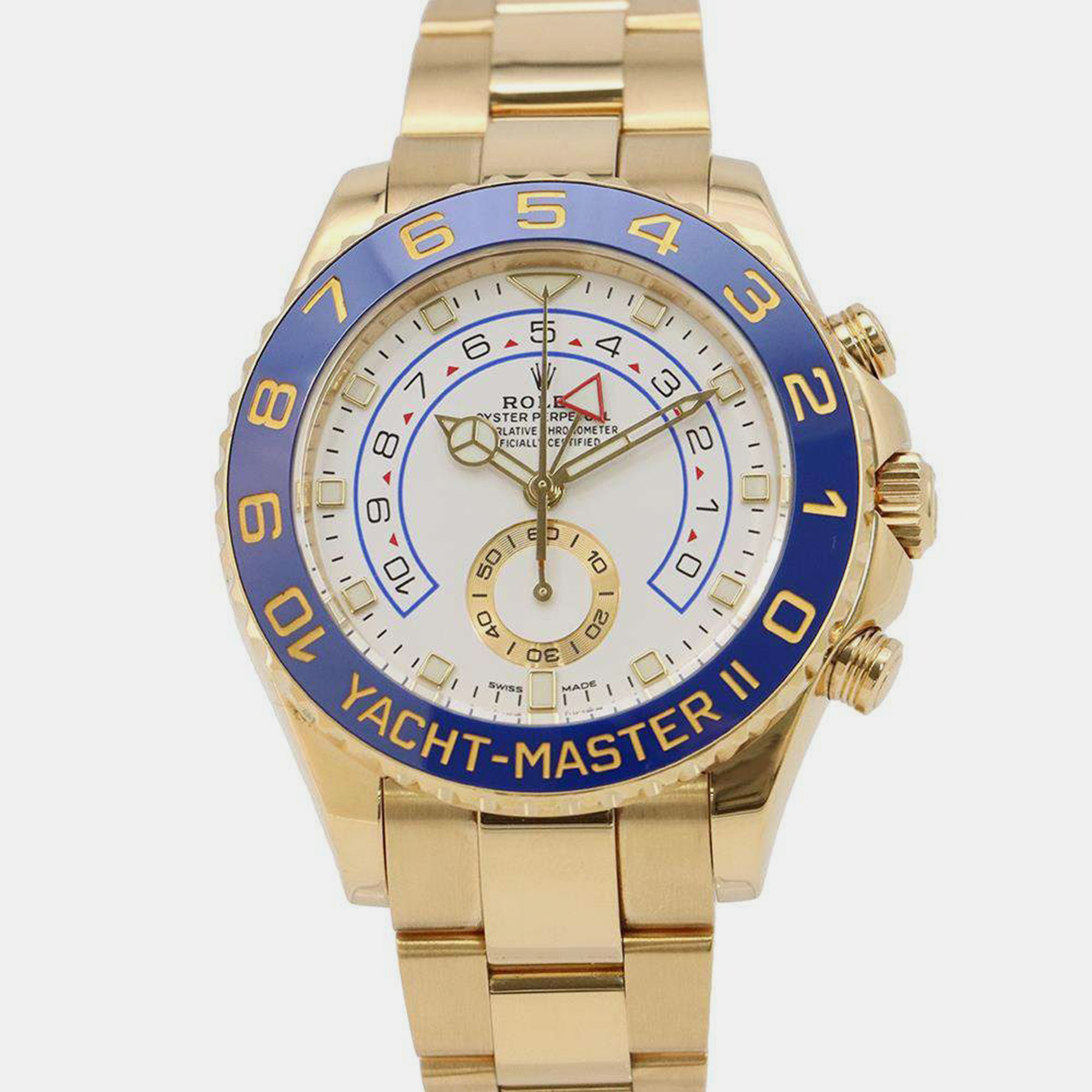 

Rolex White 18K Yellow Gold Yacht-Master II Automatic Men's Wristwatch 44 mm