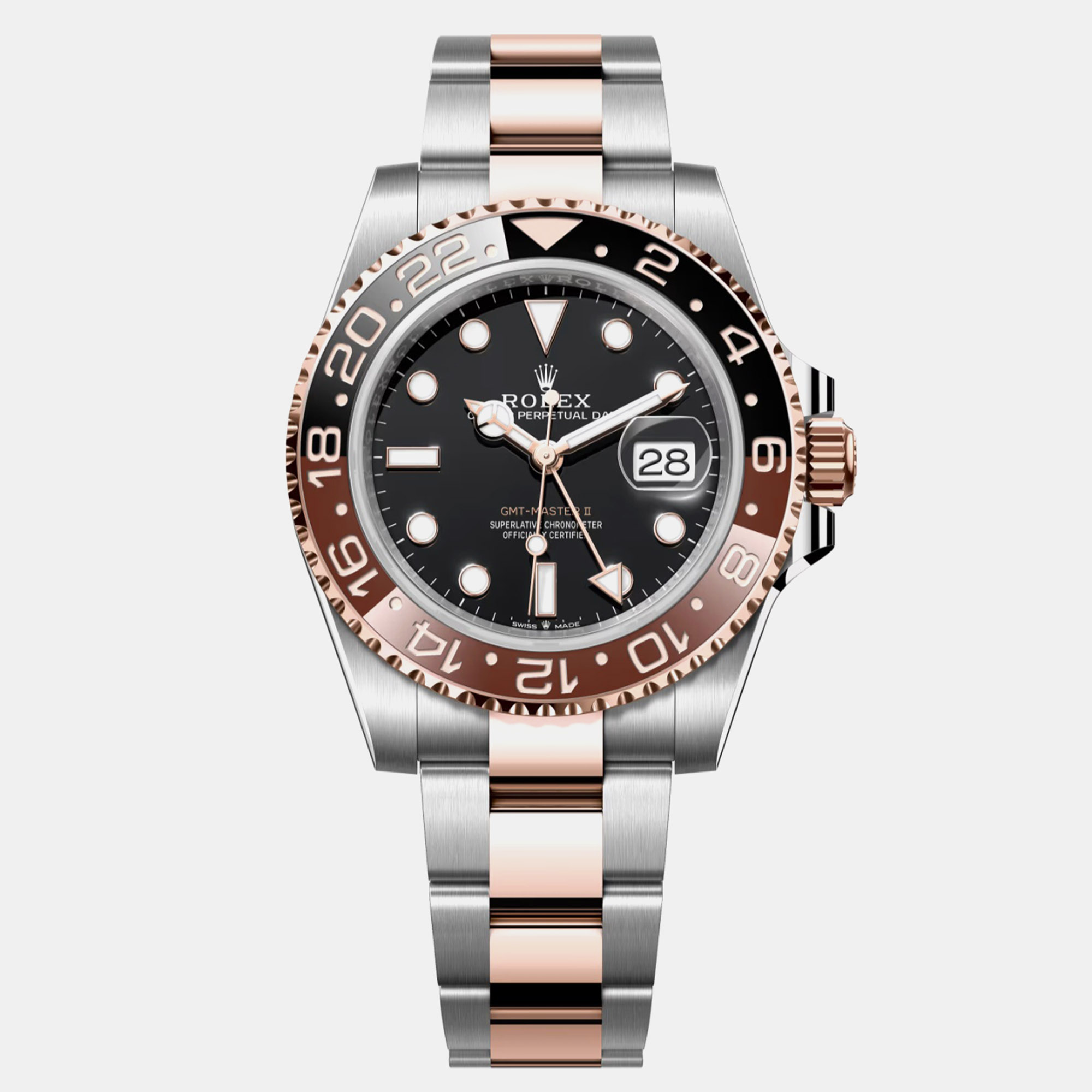 

Rolex Black 18k Rose Gold and Stainless Steel Gmt-Master II 126711CHNR Men's Wristwatch 40 mm