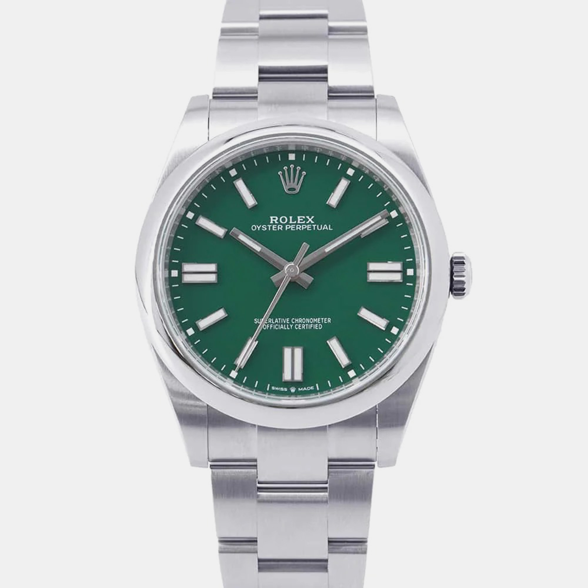 

Rolex Green Stainless Steel Oyster Perpetual 124300 Automatic Men's Wristwatch 41 mm