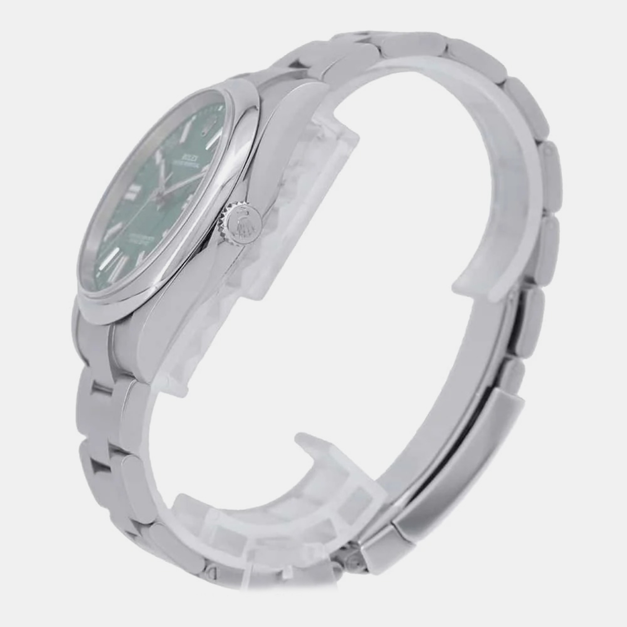Rolex Green Stainless Steel Oyster Perpetual 124300 Automatic Men`s Wristwatch 41 mm 