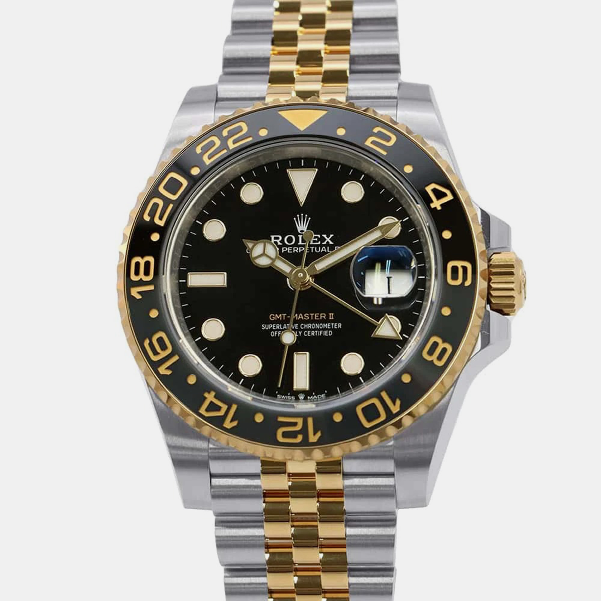 

Rolex Black 18k Yellow Gold Stainless Steel GMT-Master II 126713GRNR Automatic Men's Wristwatch 40 mm