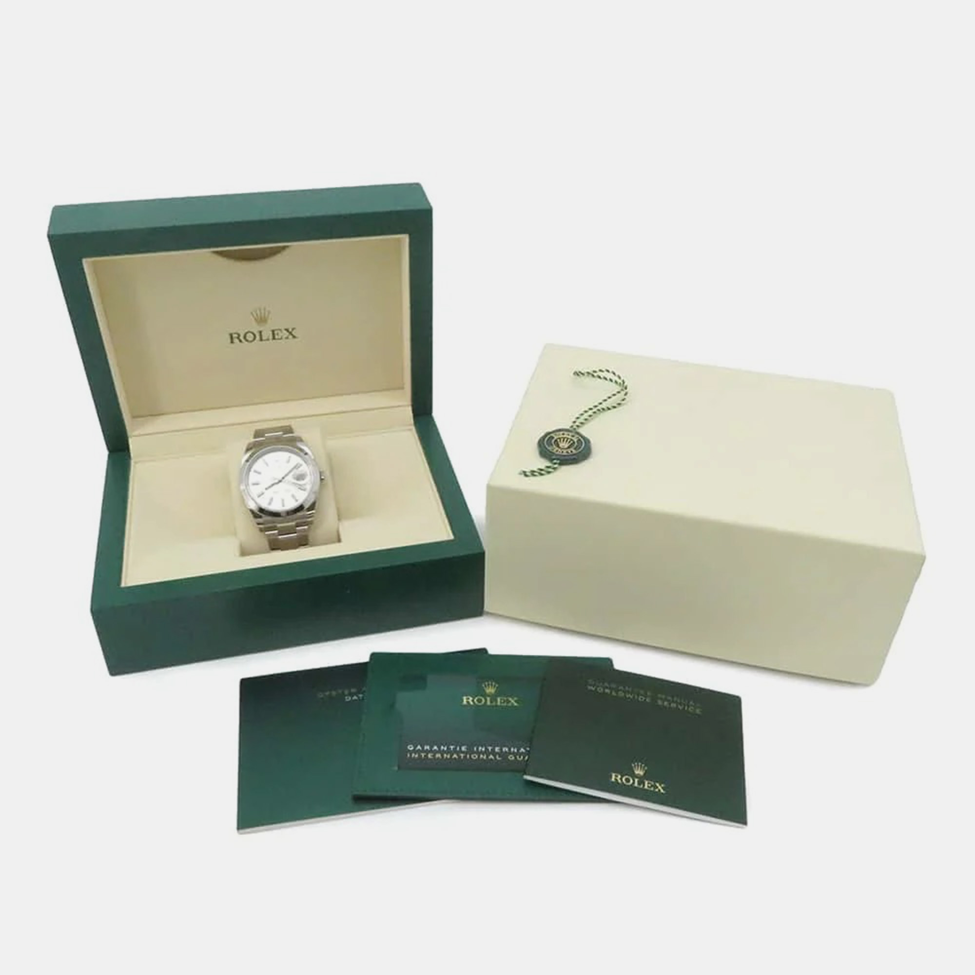 Rolex Silver Stainless Steel Datejust 126300 Automatic Men`s Wristwatch 41 mm 