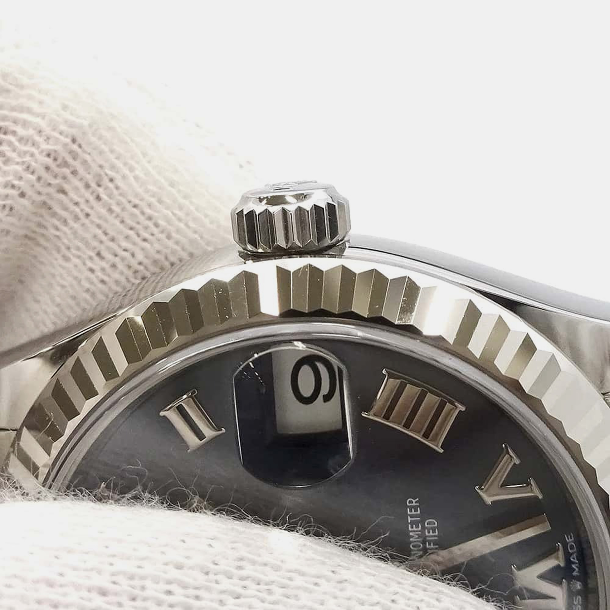 Rolex Blue 18k White Gold Stainless Steel Datejust 278274 Automatic Men`s Wristwatch 31 mm 