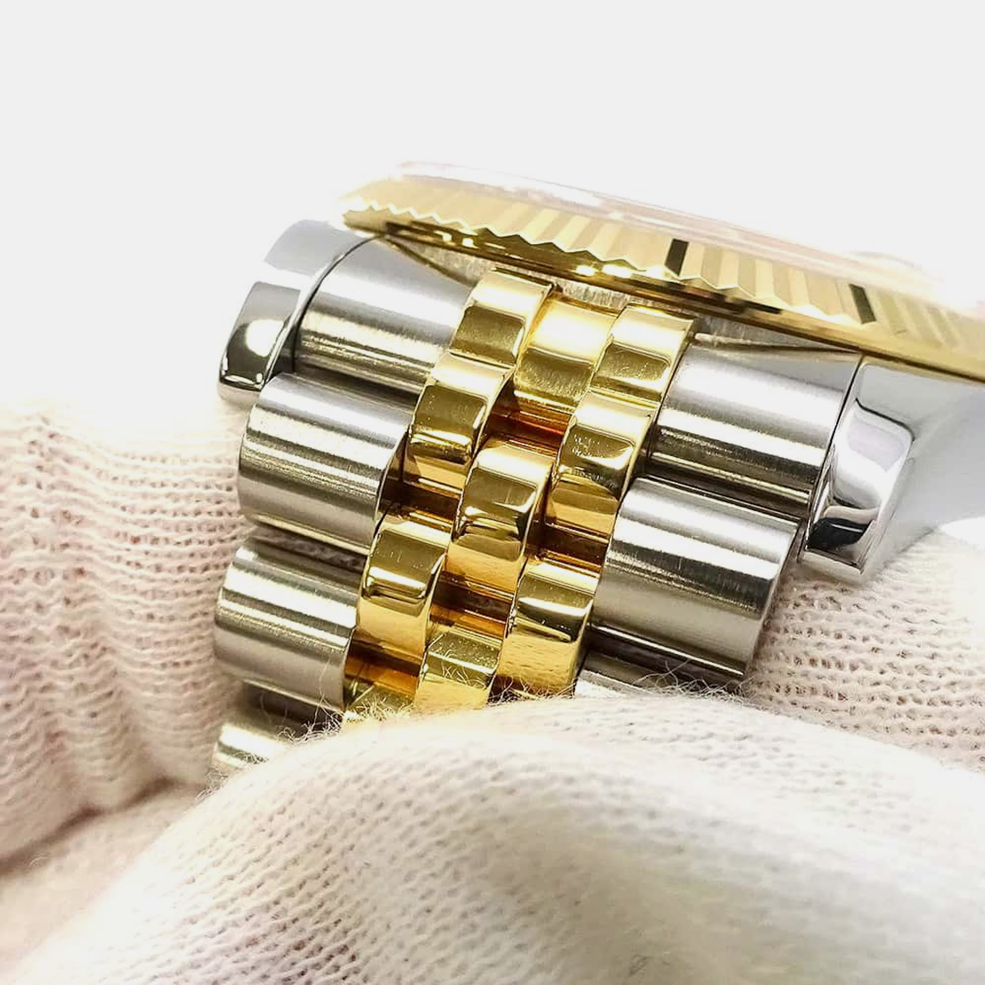 Rolex Champagne 18k Yellow Gold Stainless Steel, Diamond Datejust 116233 Automatic Men`s Wristwatch 36 mm 