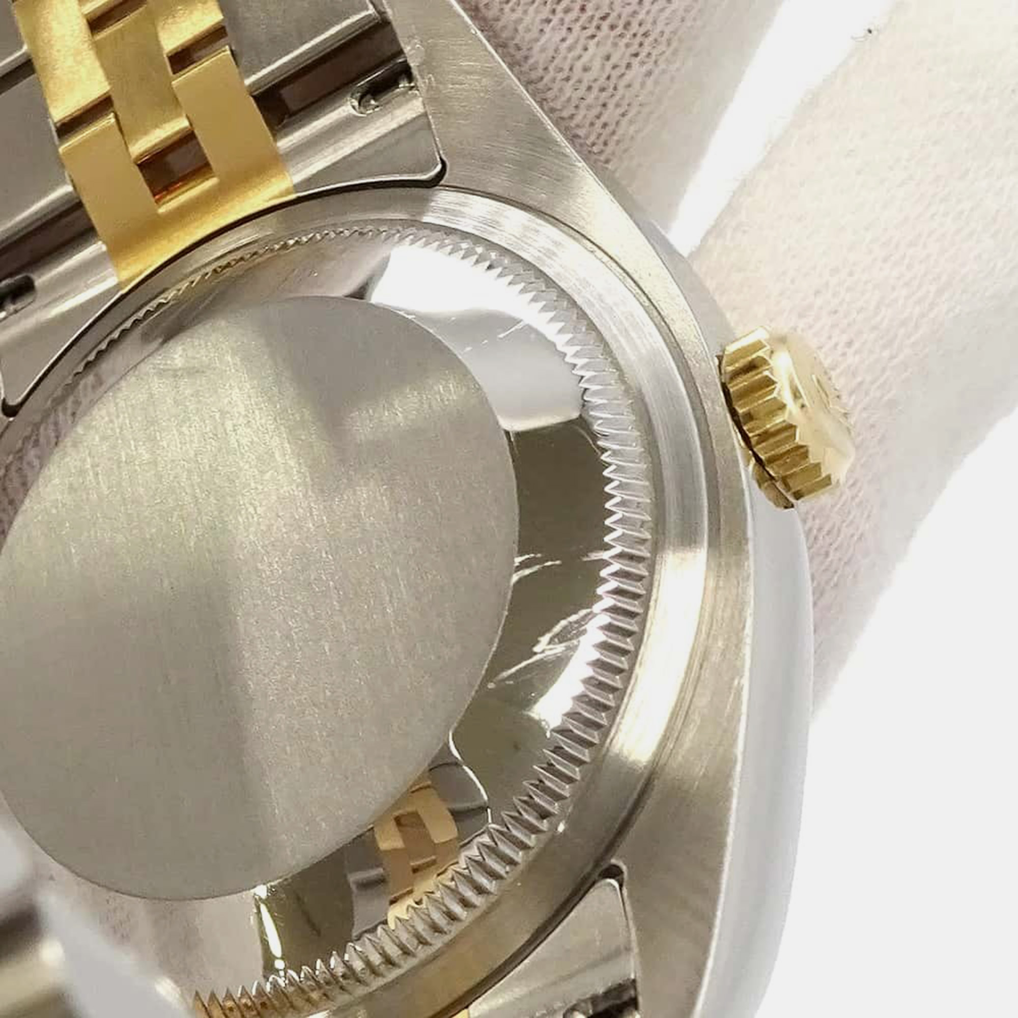 Rolex Champagne 18k Yellow Gold Stainless Steel, Diamond Datejust 116233 Automatic Men`s Wristwatch 36 mm 