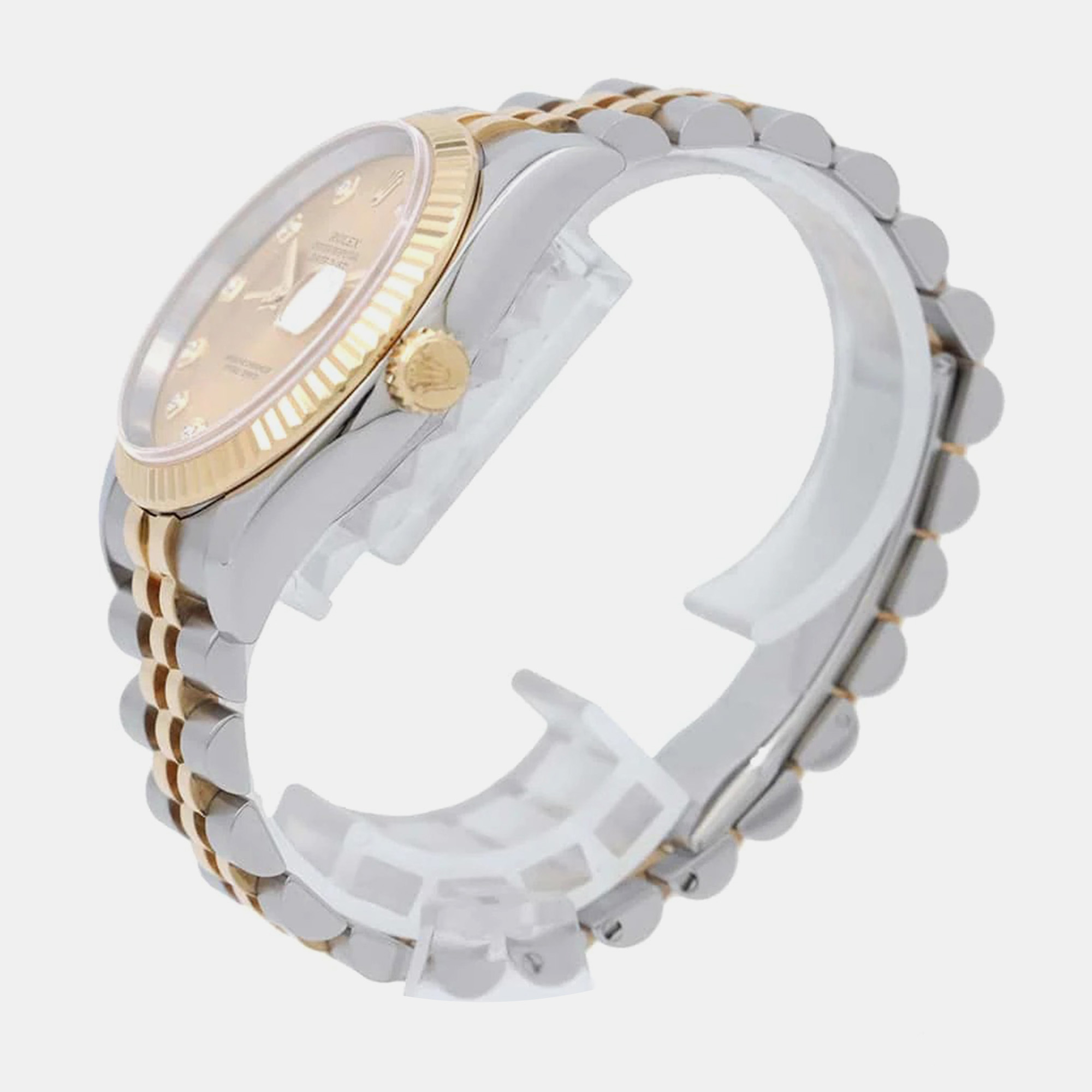 Rolex Champagne 18k Yellow Gold Stainless Steel, Diamond Datejust 116233 Automatic Men`s Wristwatch 36 mm 