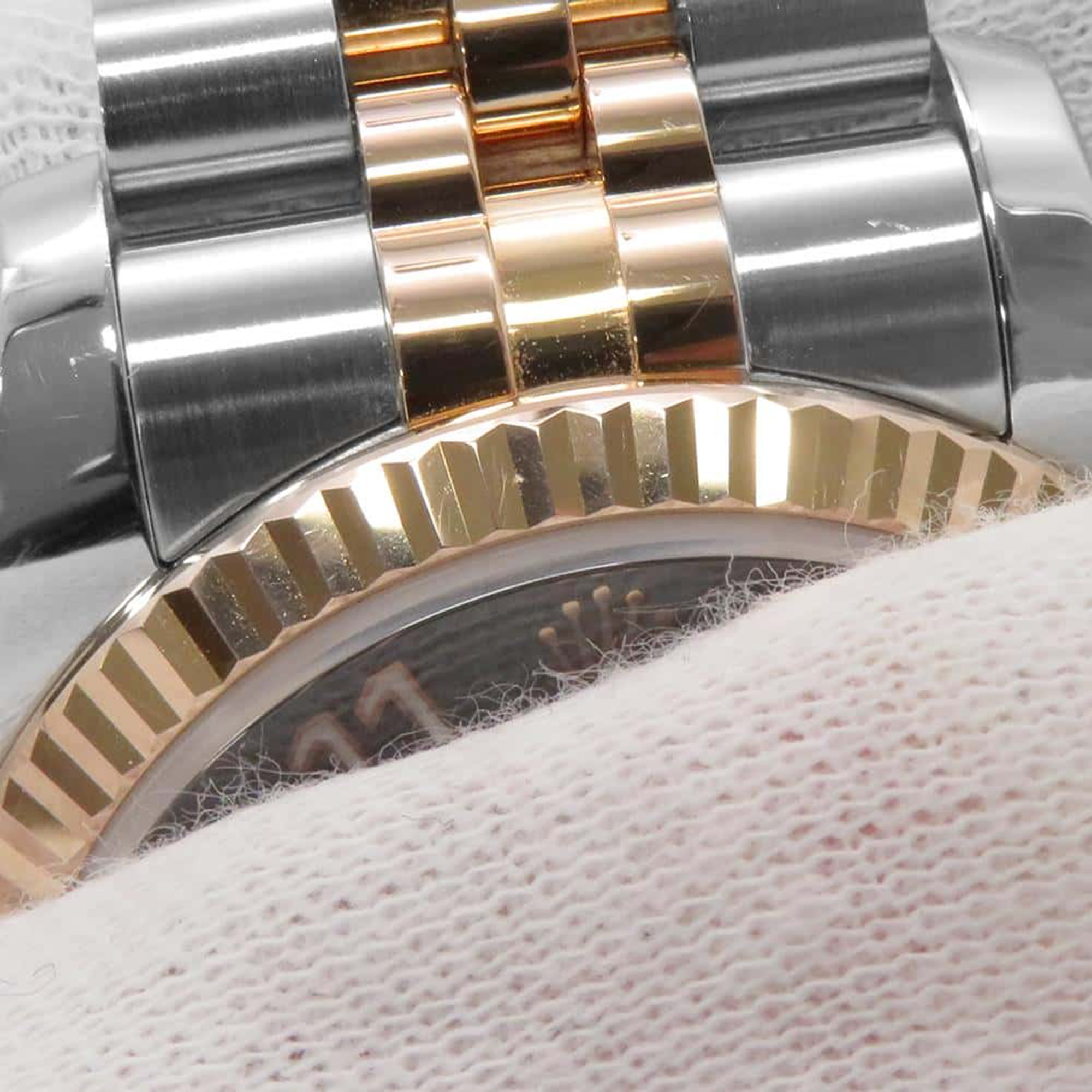 Rolex Black 18k Rose Gold Stainless Steel Datejust Automatic Men`s Wristwatch 36 mm 