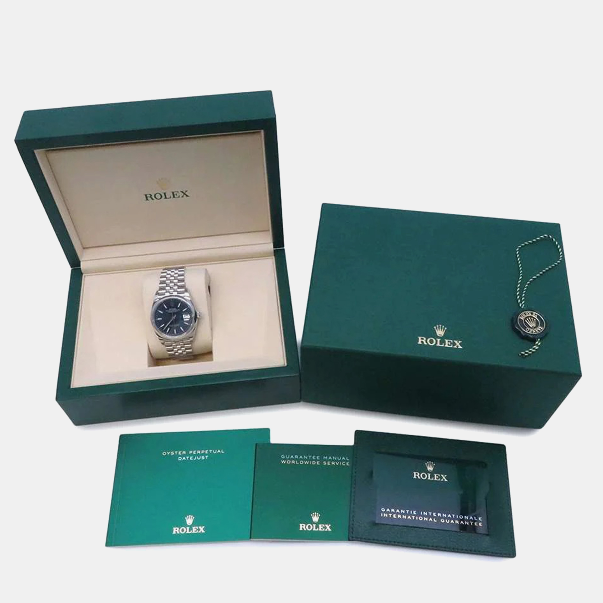 Rolex Blue Stainless Steel Datejust Automatic Men`s Wristwatch 36 mm 