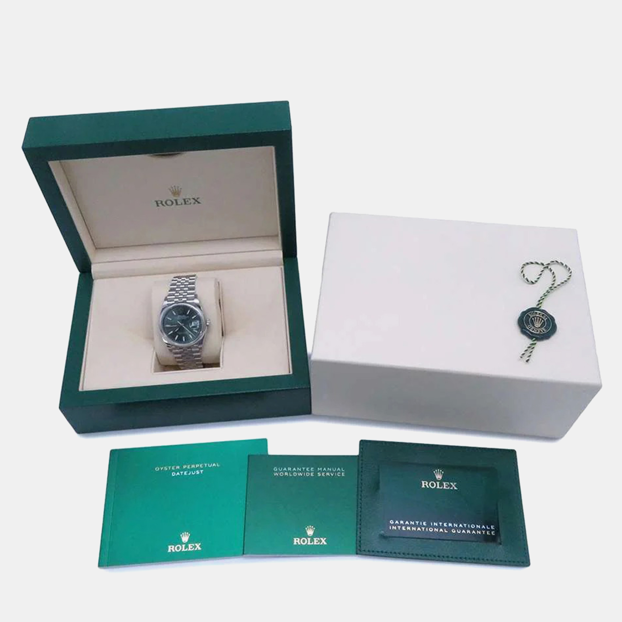 Rolex Green Stainless Steel Datejust Automatic Men`s Wristwatch 36 mm 