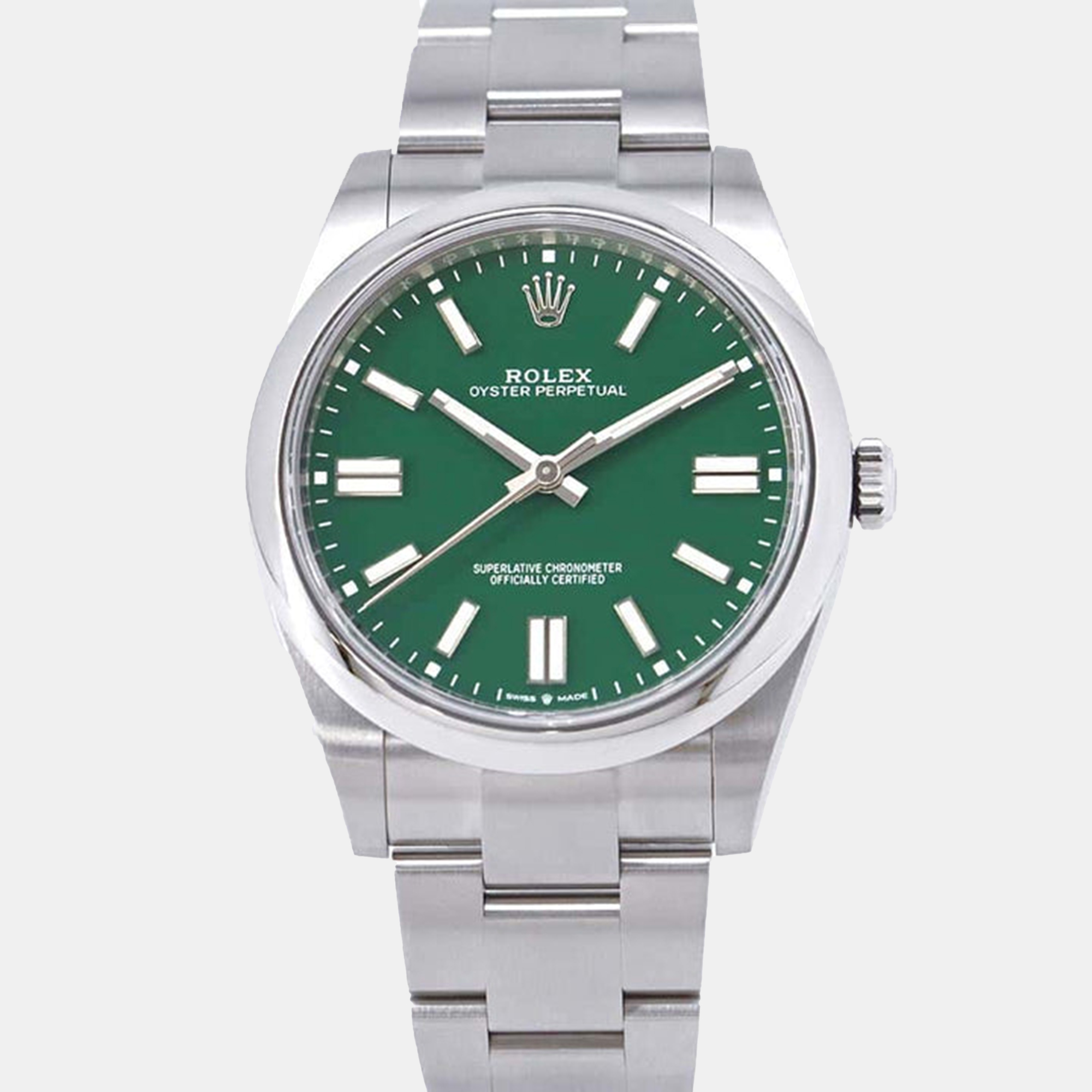 

Rolex Green Stainless Steel Oyster Perpetual 124300 Automatic Men's Wristwatch