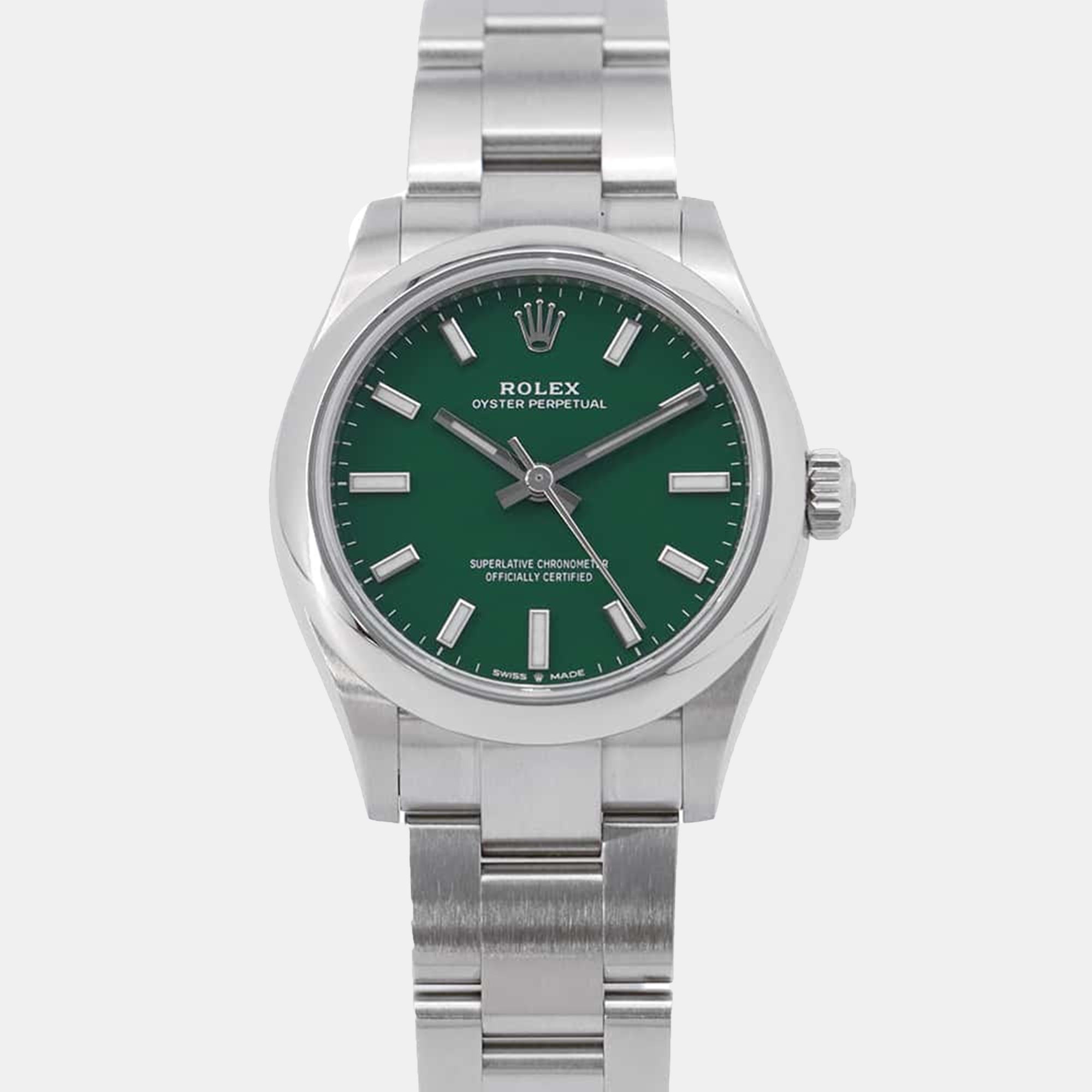 

Rolex Green Stainless Steel Oyster Perpetual 277200 Automatic Men's Wristwatch