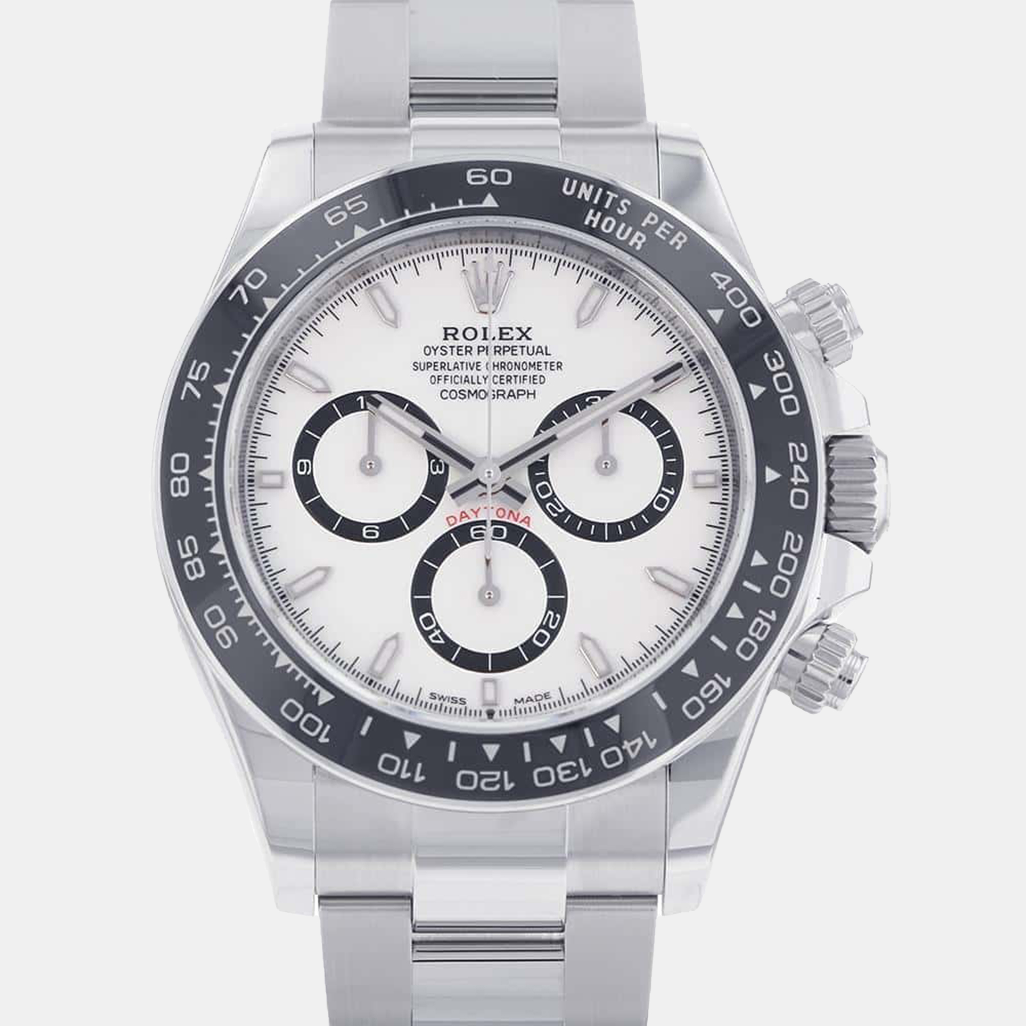 

Rolex White Stainless Steel Cosmograph Daytona 126500LN Automatic Men's Wristwatch