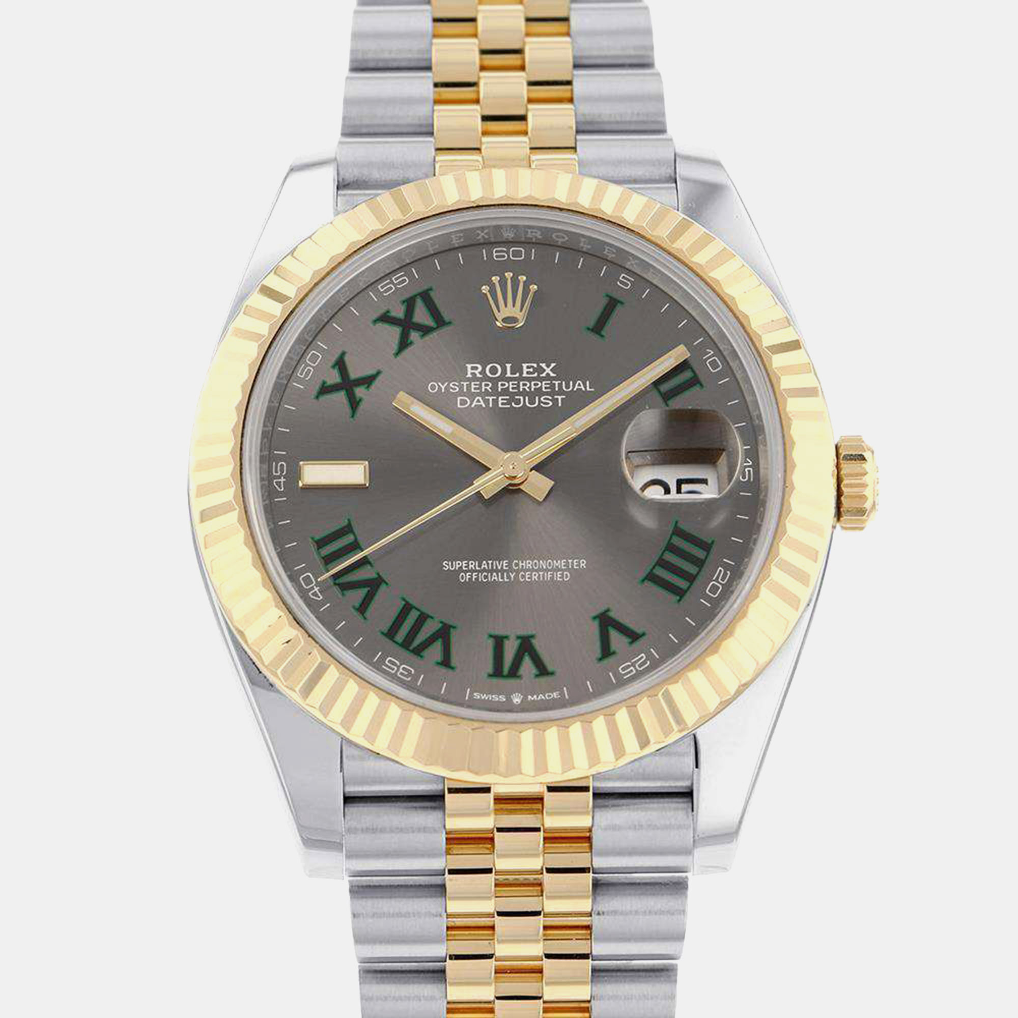 

Rolex Grey 18k Yellow Gold Stainless Steel Datejust 126333 Automatic Men's Wristwatch