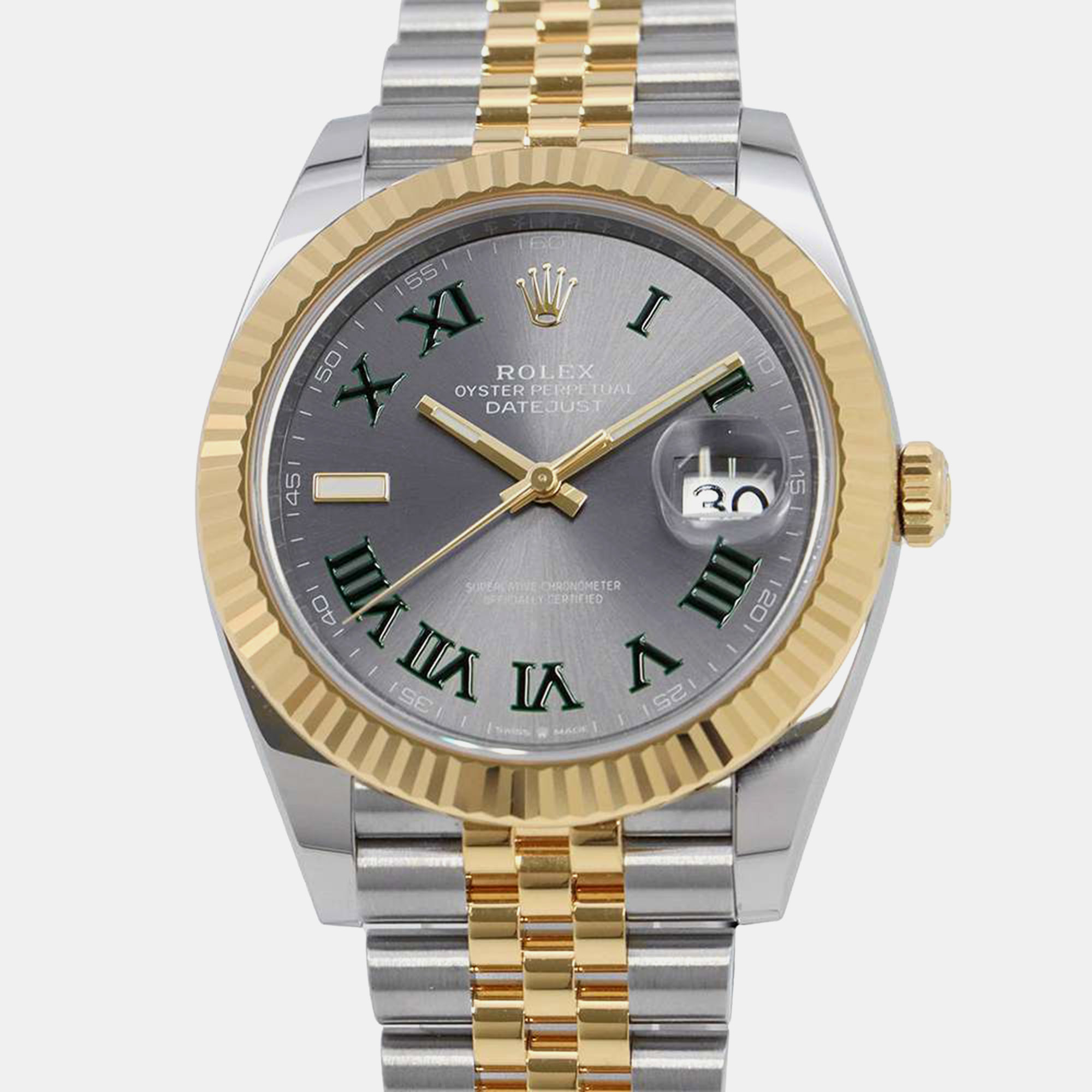 

Rolex Grey 18k Yellow Gold Stainless Steel Datejust 126333 Automatic Men's Wristwatch