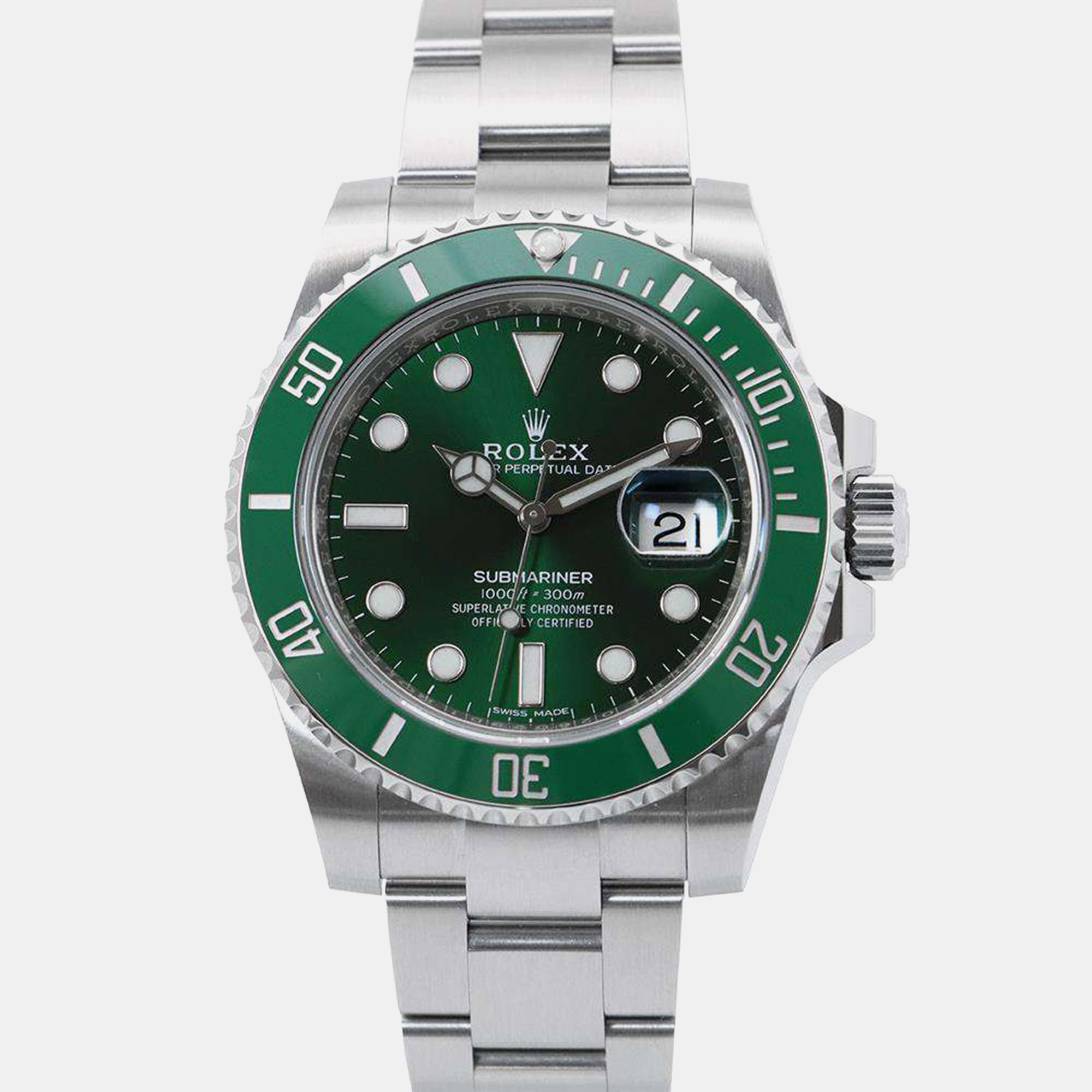 

Rolex Green Stainless Steel Submariner 116610LV Automatic Men's Wristwatch