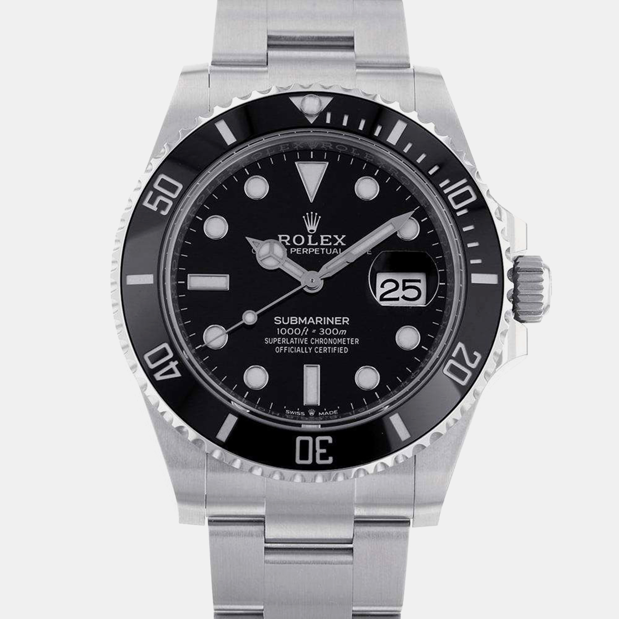 

Rolex Black Stainless Steel Submariner 126610LN Automatic Men's Wristwatch