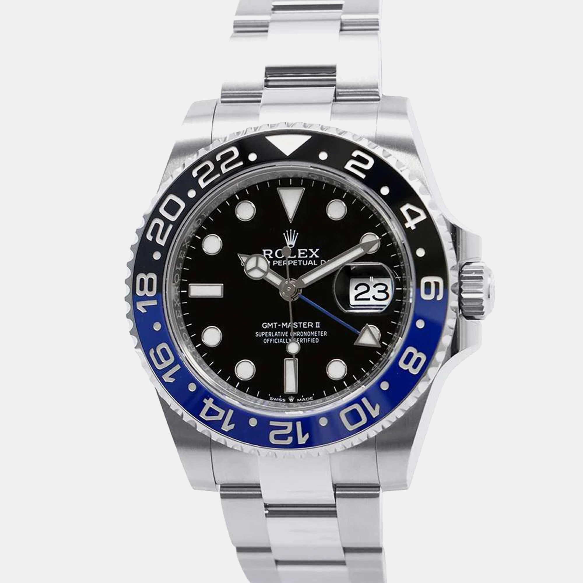 Rolex Black Stainless Steel GMT-Master II Automatic Men’s Wristwatch 40 mm