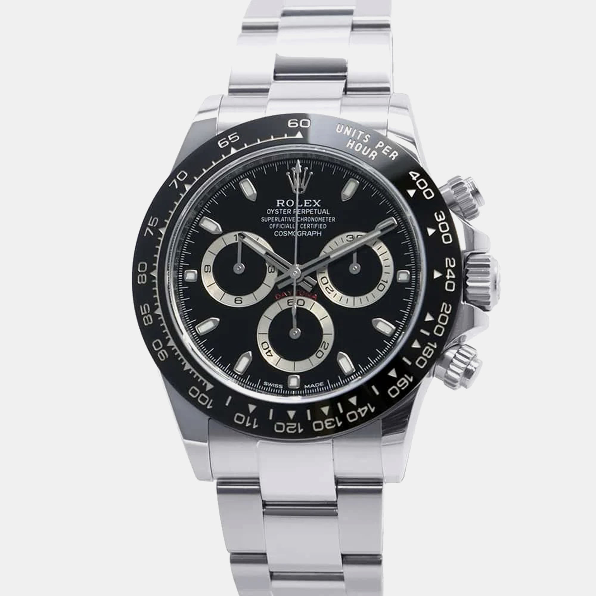 

Rolex Black Stainless Steel Cosmograph Daytona