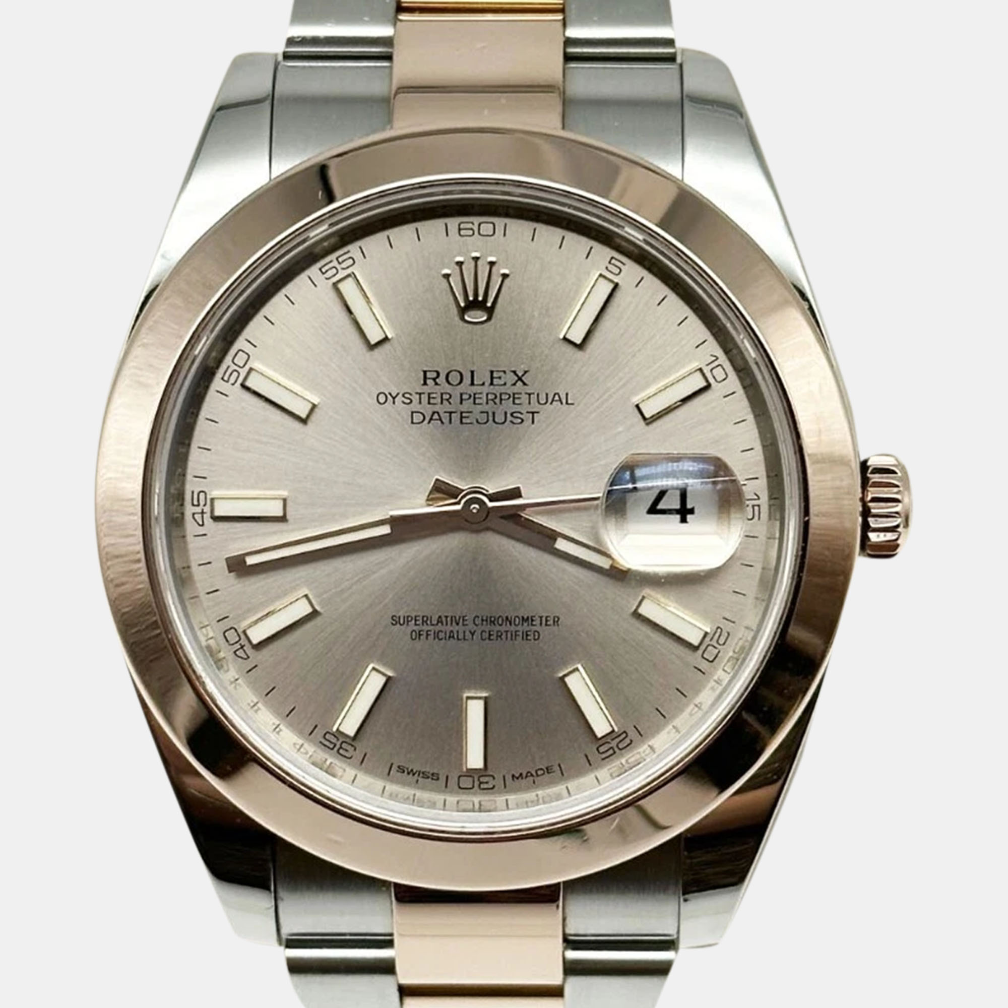 

Rolex Sundust 18k Rose Gold Stainless Steel Datejust 126301 Automatic Men's Wristwatch 41 mm