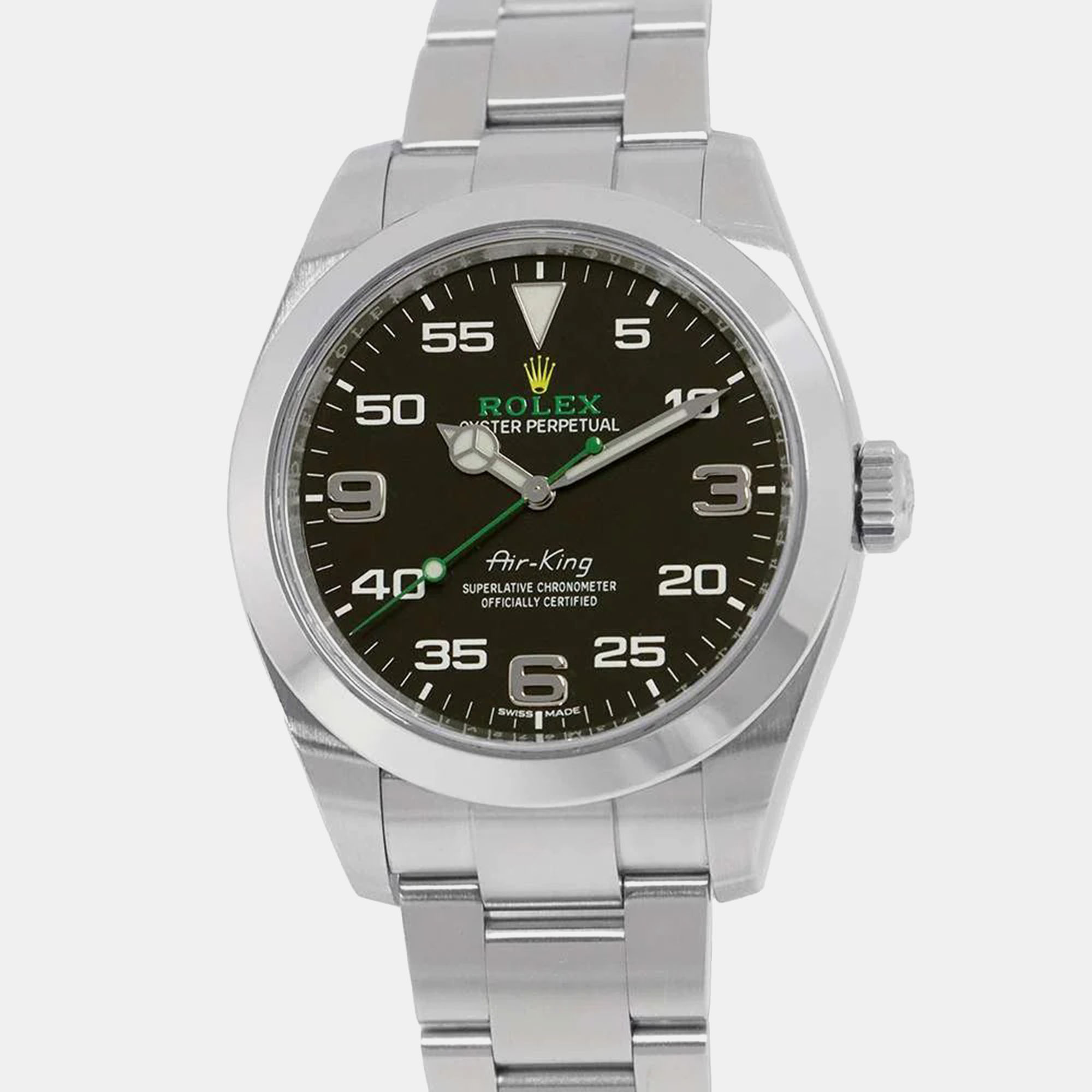 

Rolex Black Stainless Steel Air-King