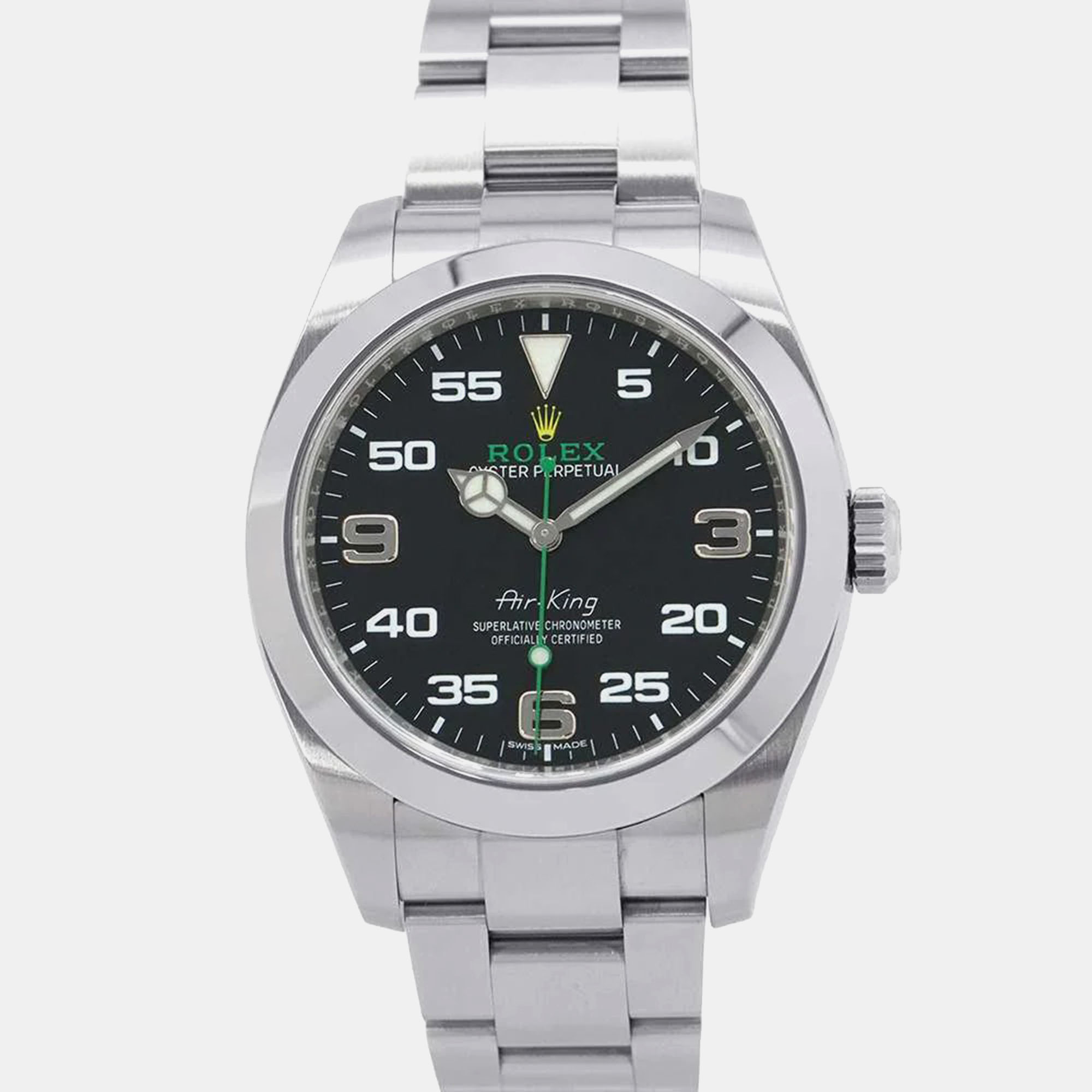

Rolex Black Stainless Steel Air-King