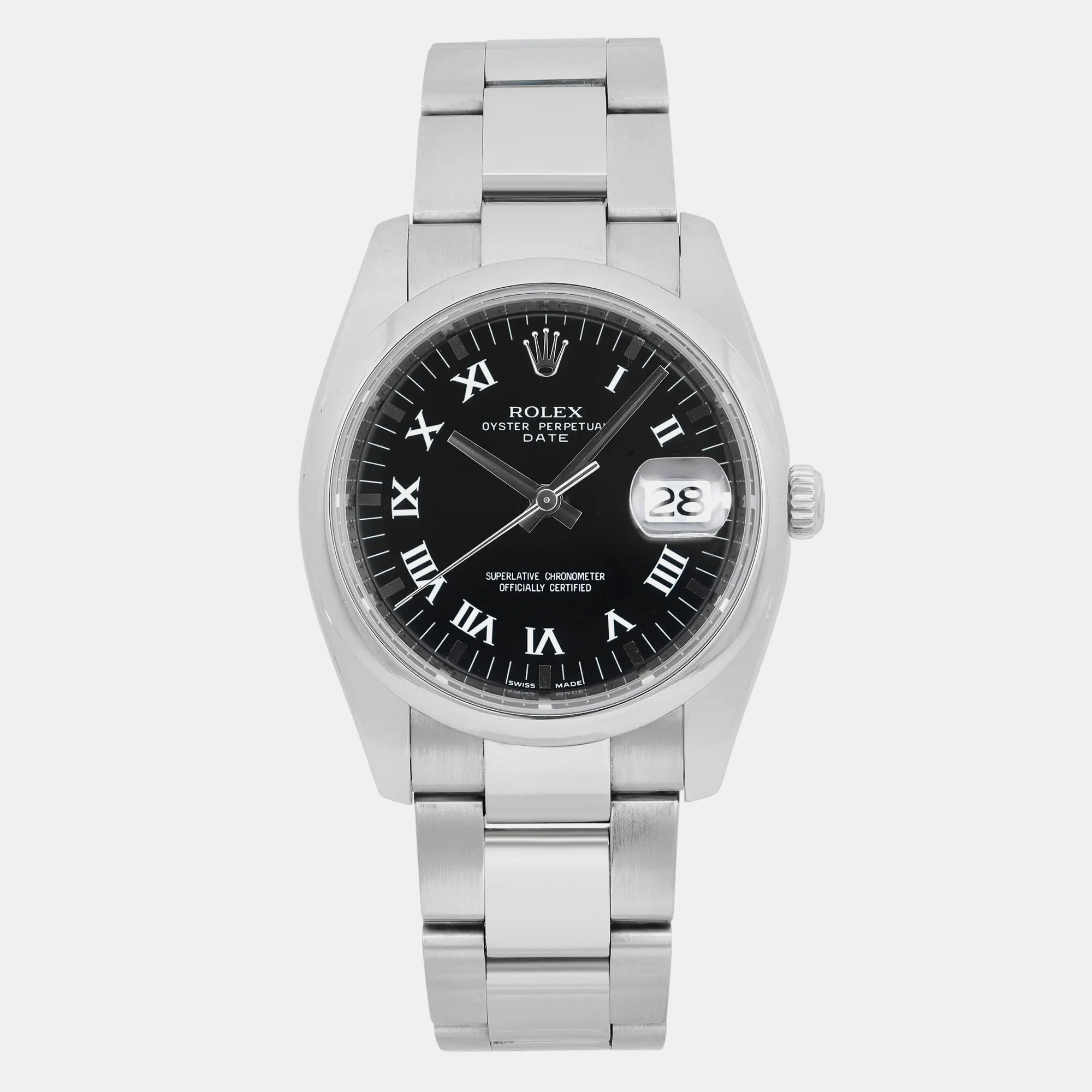 

Rolex Black Stainless Steel Oyster Perpetual Date
