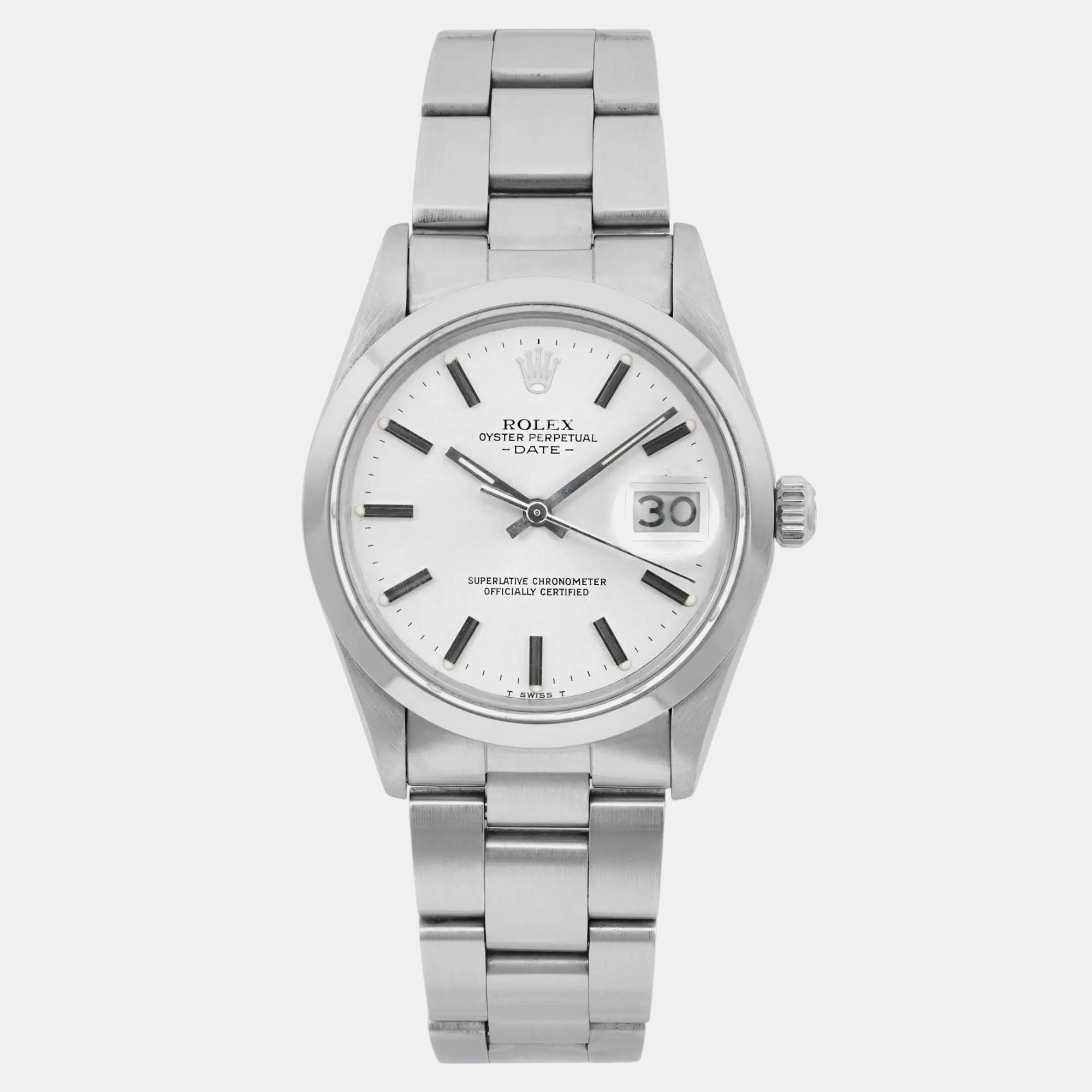 

Rolex Silver Stainless Steel Oyster Perpetual Date