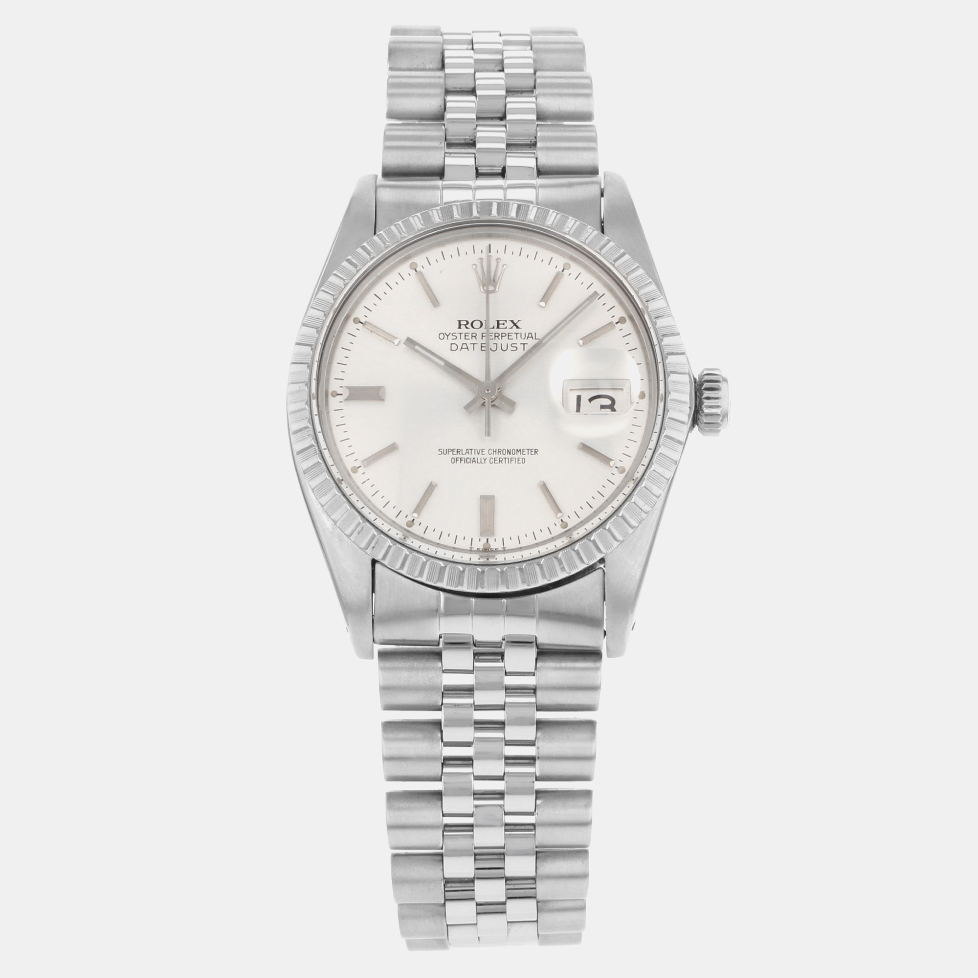 

Rolex Silver Stainless Steel Datejust 16030 Automatic Men's Wristwatch 36 mm