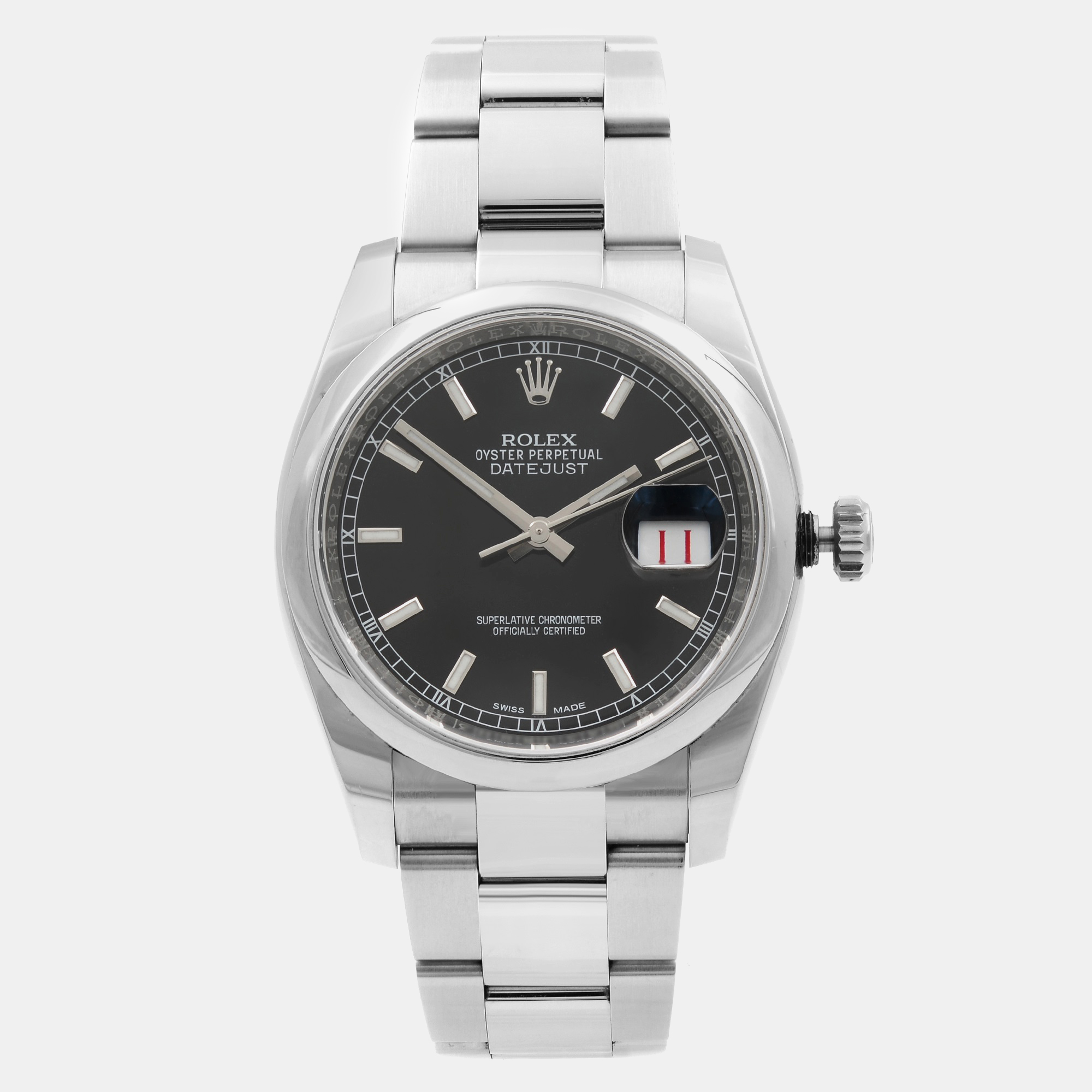 

Rolex Black Stainless Steel Datejust Roulette