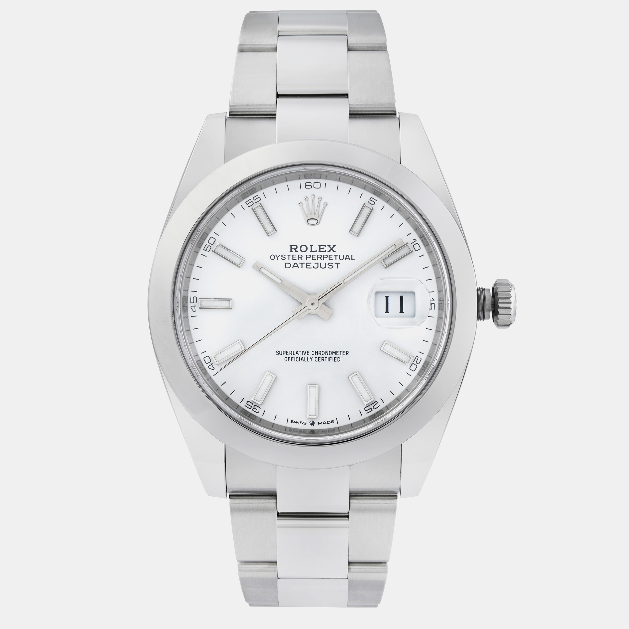 

Rolex White Stainless Steel Datejust