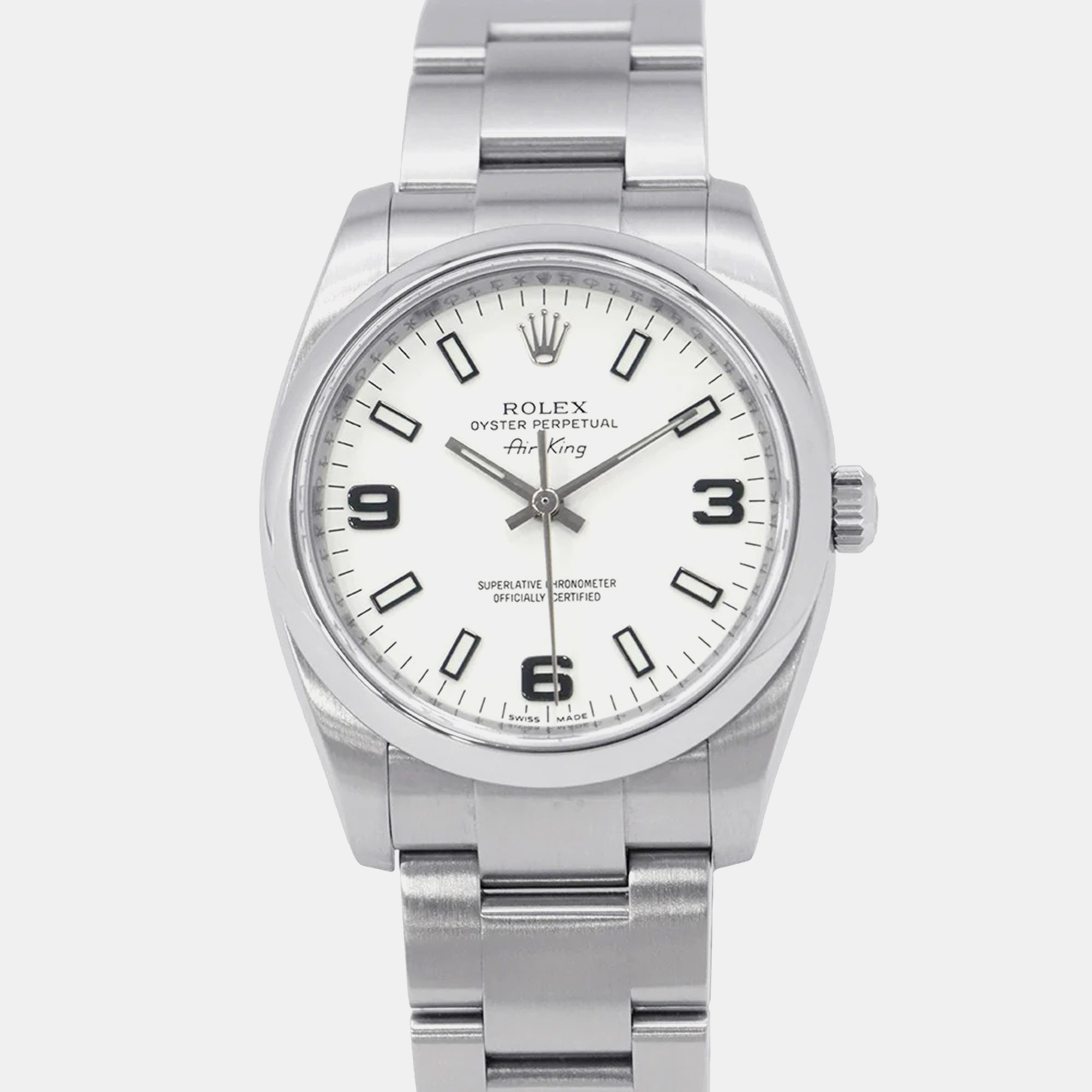 

Rolex White Stainless Steel Air-King