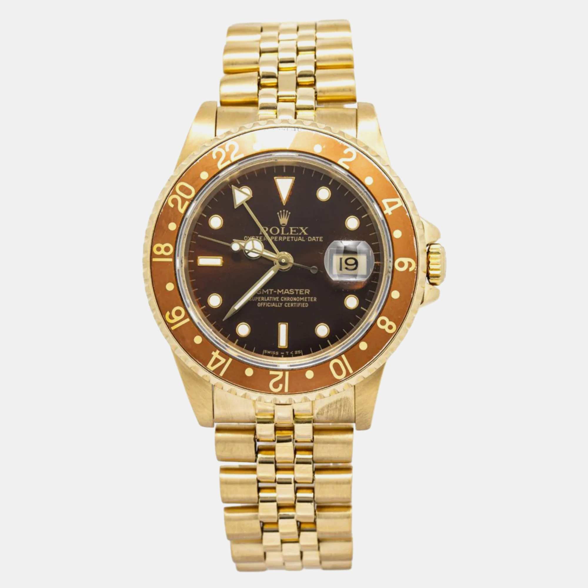Rolex GMT-Master 16758 Automatic Brown 18k Yellow Gold Men’s Wristwatch 40mm