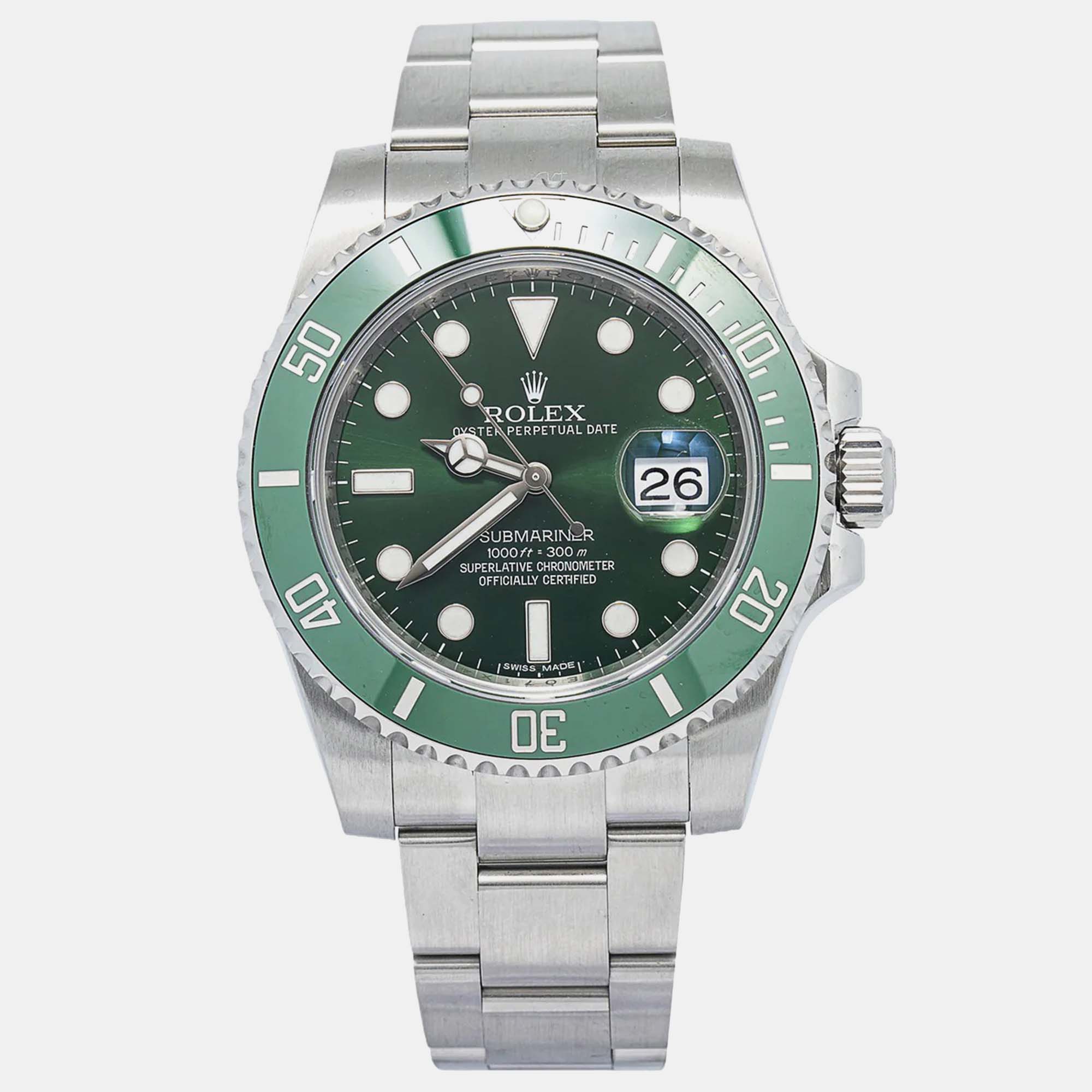 

Rolex Submariner Date 116610LV Automatic Green Stainless Steel Men's Wristwatch